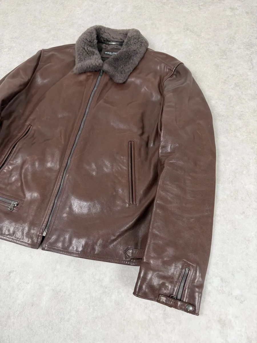 Dolce & Gabbana 2010s Dolce & Gabbana Brown Premium Leather Jacket Size US L / EU 52-54 / 3 - 5 Thumbnail
