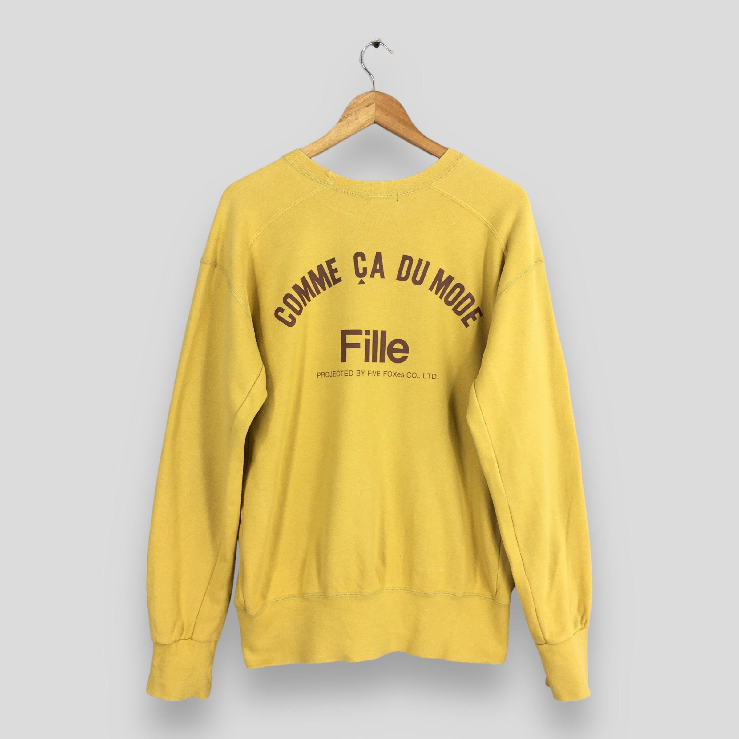 Comme Ca Ism × Designer Vintage Comme Ca Du Mode Yellow Sweatshirts Medium Size US M / EU 48-50 / 2 - 1 Thumbnail