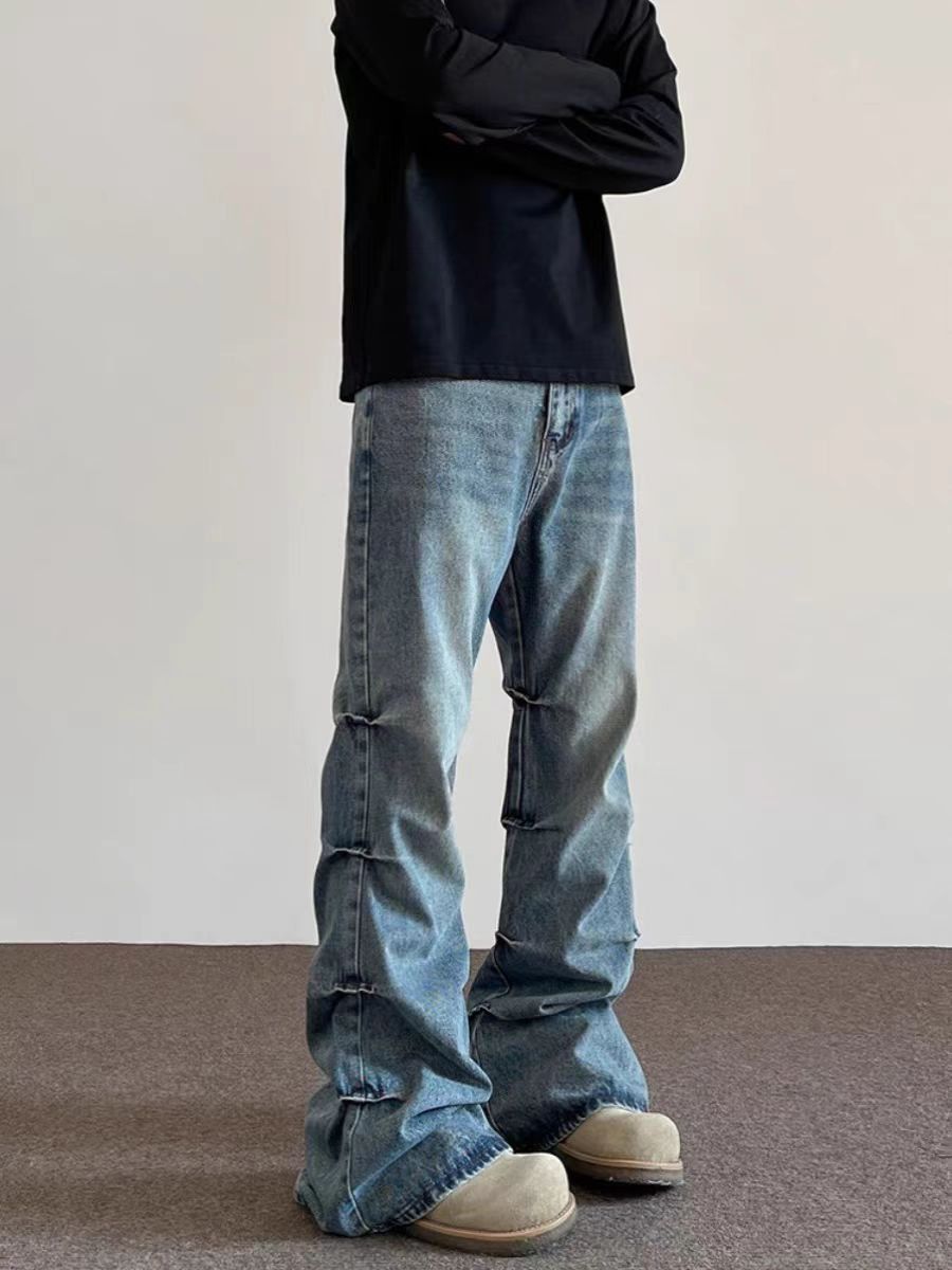 Japanese Brand × Jean High Street Vintage Washed Frayed Micro Flare Jeans Size US 33 - 1 Thumbnail