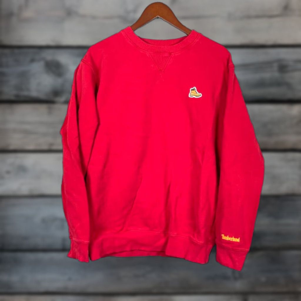 Timberland Timberland Sweatshirt Men’s Large Red Crewneck Embroidered Boot Heavyweight Vintage Pullover Regular Fit Size US L / EU 52-54 / 3 - 1 Thumbnail