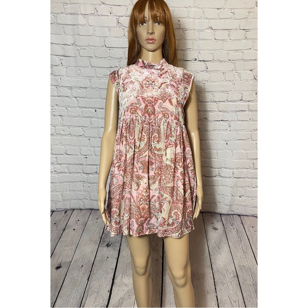 Free People New Free People All the Time Velvet Petal Combo Mini Dress Size XS / US 0-2 / IT 36-38 - 3 Thumbnail
