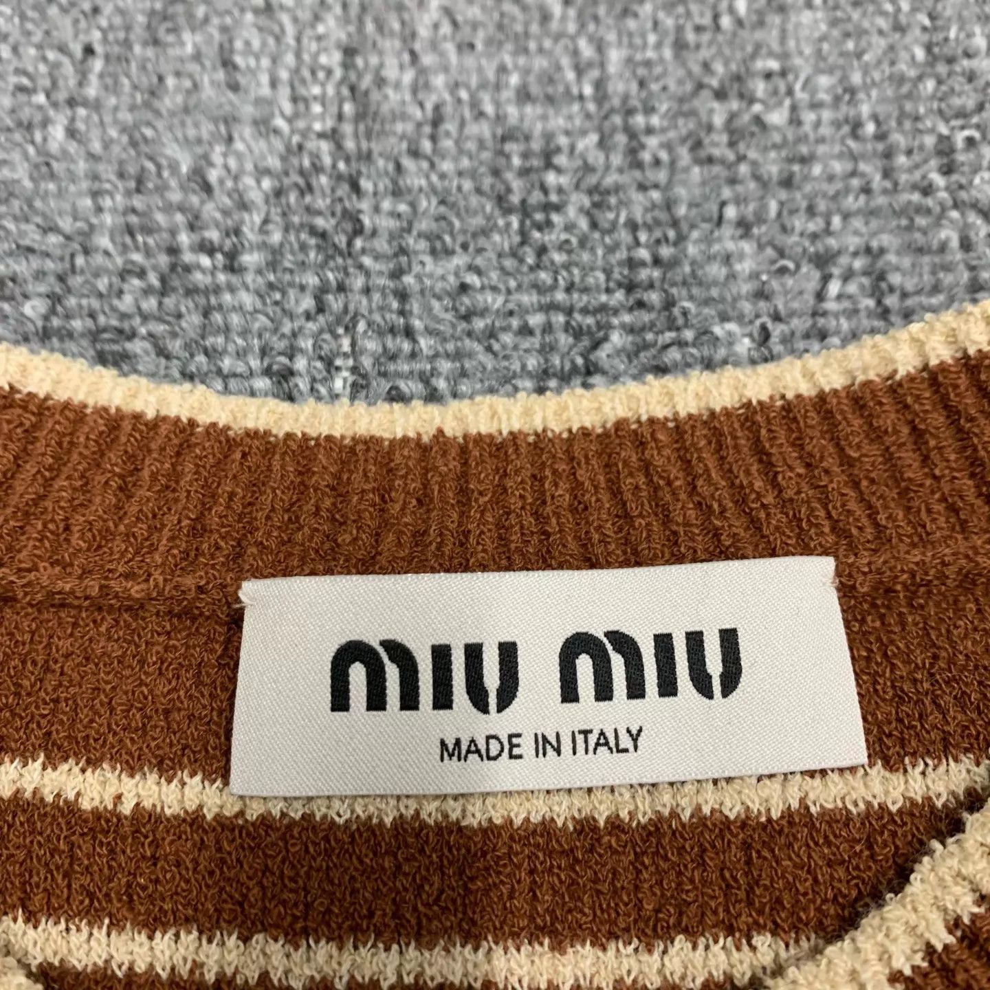 Miu Miu MIU MIU Brown Towel Stripe Knit SS 38 Size XS / US 0-2 / IT 36-38 - 4 Thumbnail