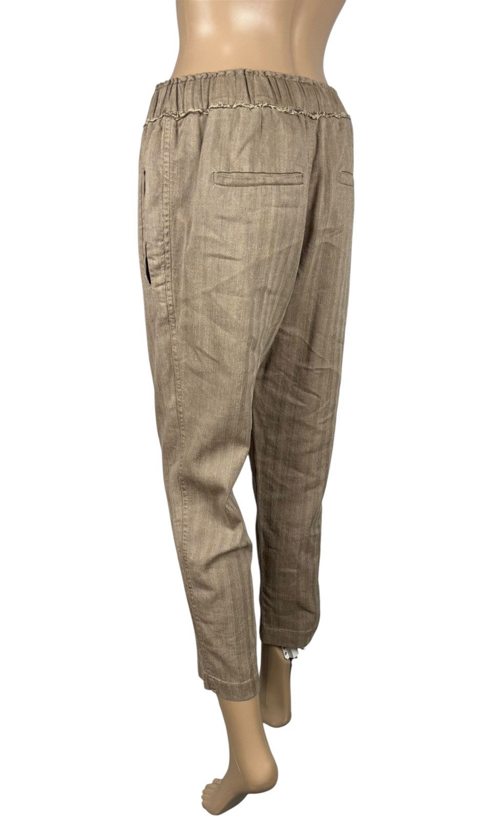 Brunello Cucinelli Brunello Cucinelli Herringbone Crop Trousers Linen-Cotton Size 26" / US 2 / IT 38 - 8 Thumbnail