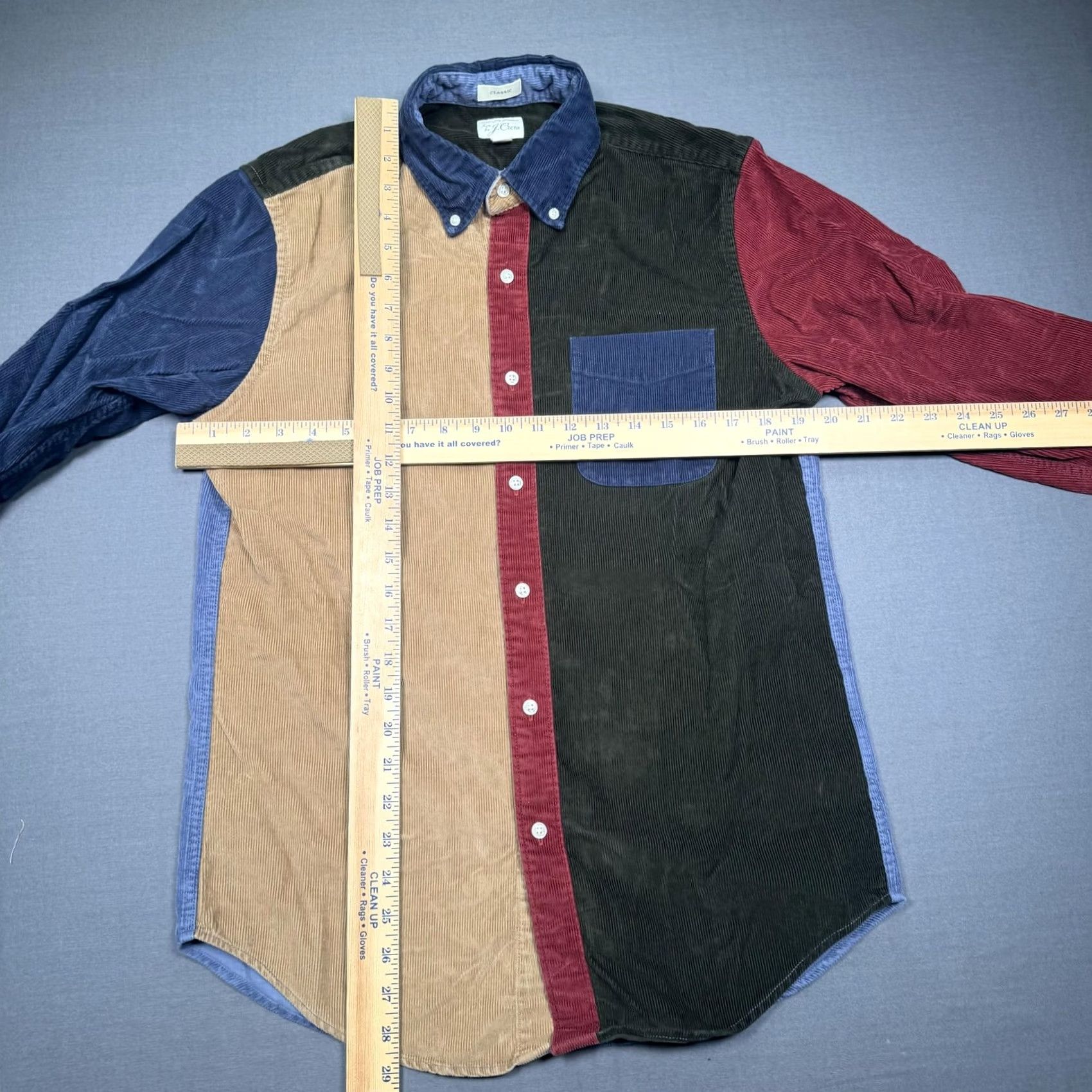 J.Crew J.Crew Shirt Mens Small Multicolor Corduroy Colorblock Long Sleeve Button Up Size US S / EU 44-46 / 1 - 3 Thumbnail
