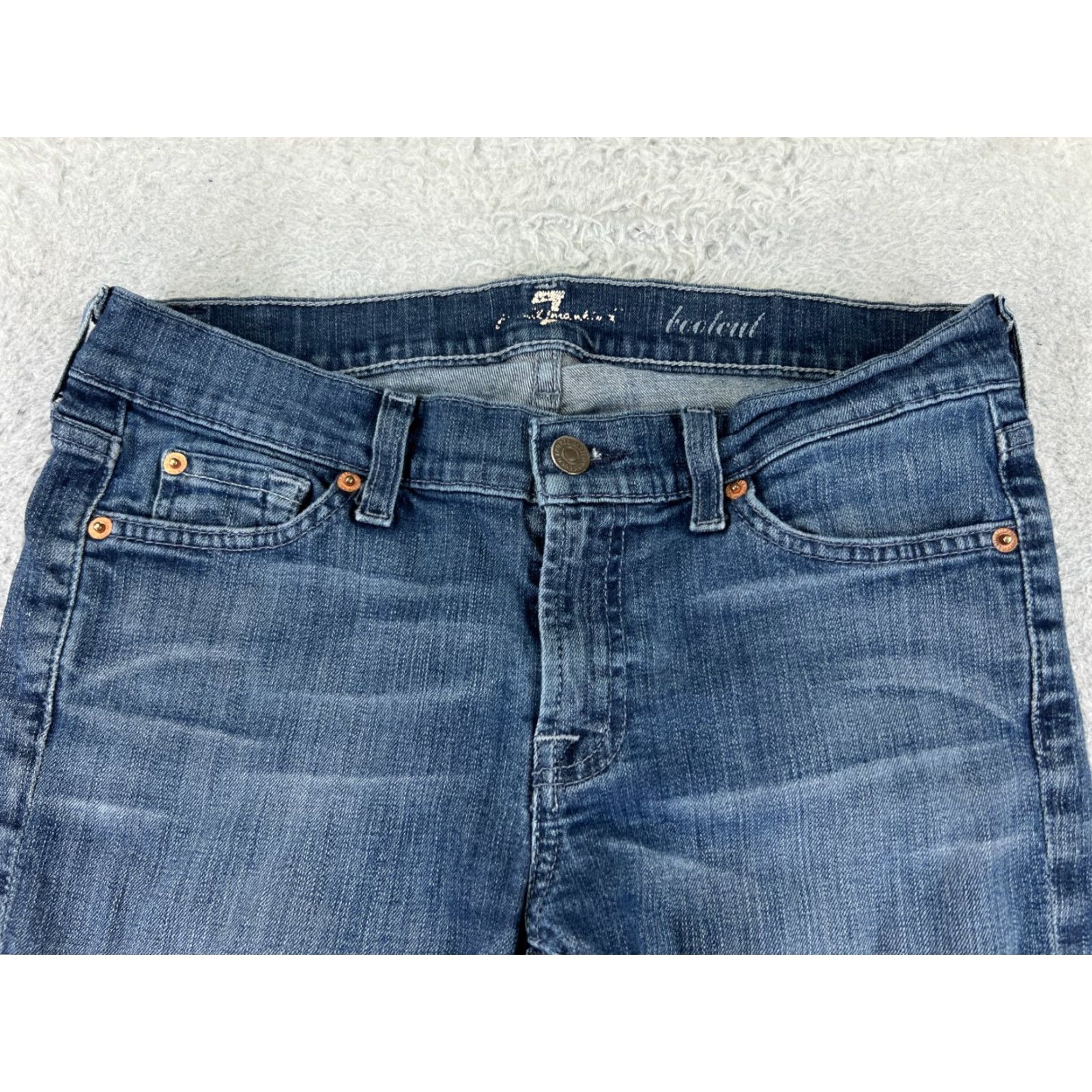 7 For All Mankind 7 For All Mankind Jeans Women Bootcut 29 Blue Denim Low Rise Cotton Blend 28x29 Seasonal Distressed Pockets Modern Mens? Size 29" - 4 Thumbnail