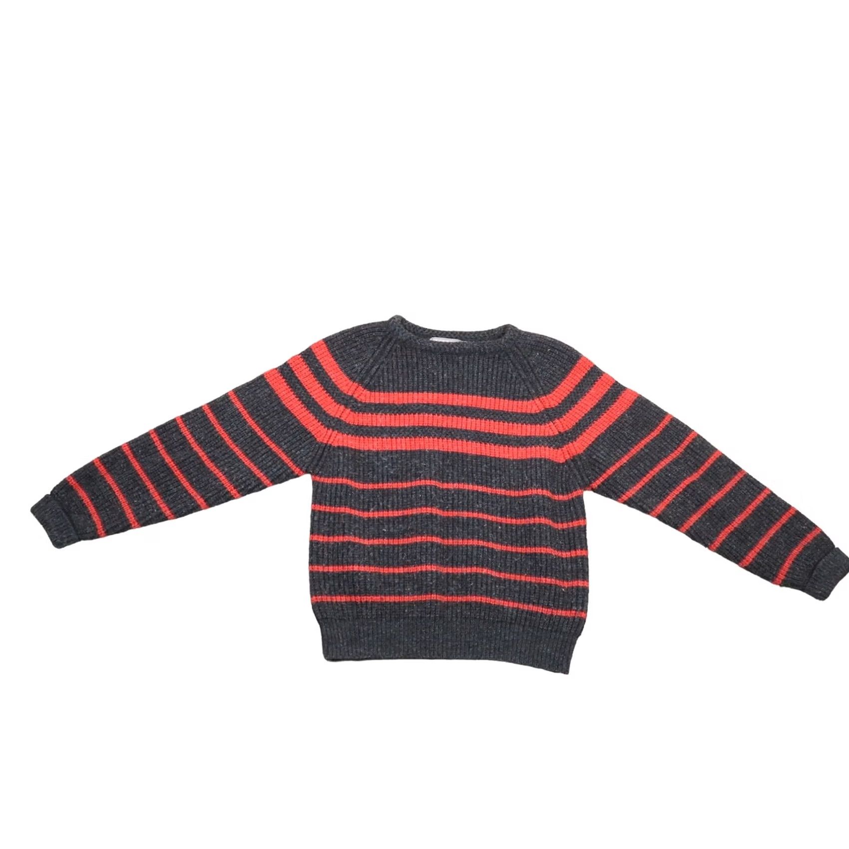 Loft VINTAGE loft & brownstone Sweater Mens L Gray 90s grey and red stripe wool blend knit Men Size US L / EU 52-54 / 3 - 4 Thumbnail