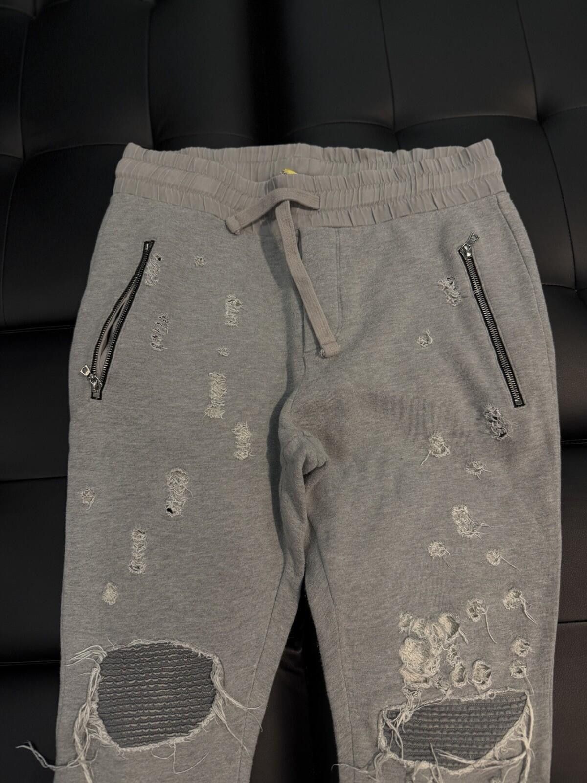 Amiri AMIRI Grey Distressed Sweatpants Men’s Size XS Size US 28 / EU 44 - 7 Thumbnail