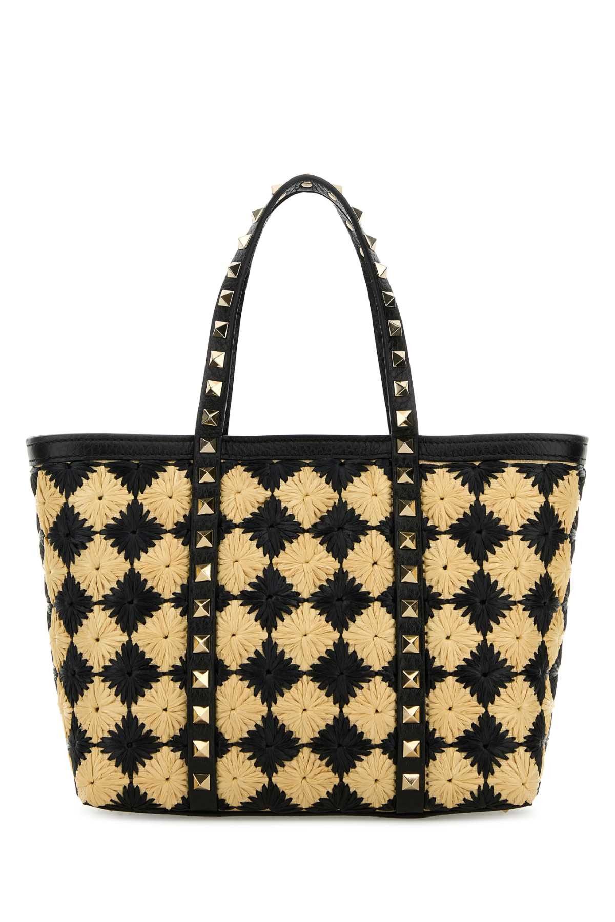Valentino Embroidered Raffia Mini Rockstud Handbag Size ONE SIZE - 1 Thumbnail