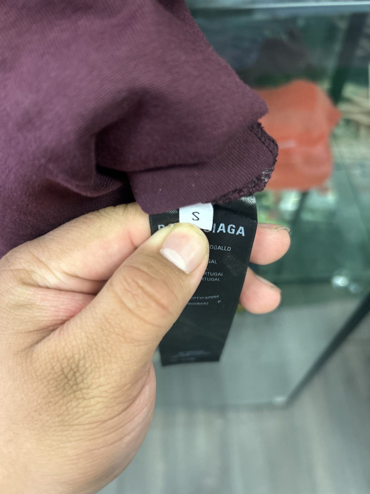 Balenciaga Balenciaga wine red tape short sleeved shirt Size US S / EU 44-46 / 1 - 9 Thumbnail