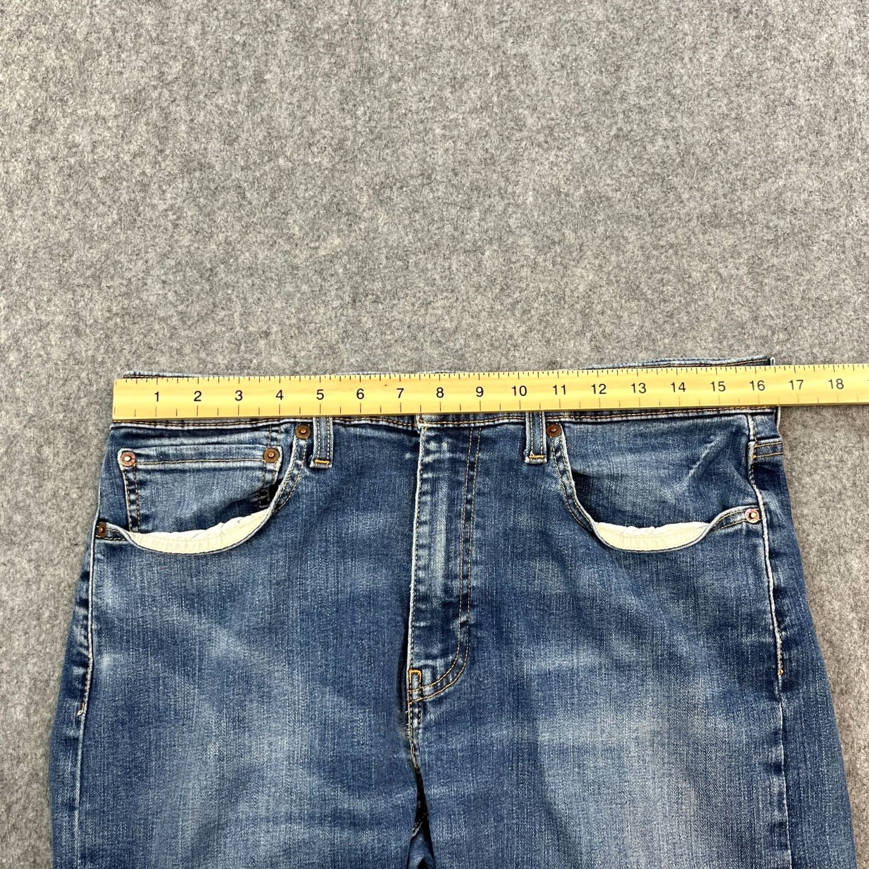Levi's Levi's 512 Jeans Slim Skinny 34 34 Blue Mid Wash Fades Whiskers Stretch Denim Male Mens Size US 34 / EU 50 - 6 Thumbnail