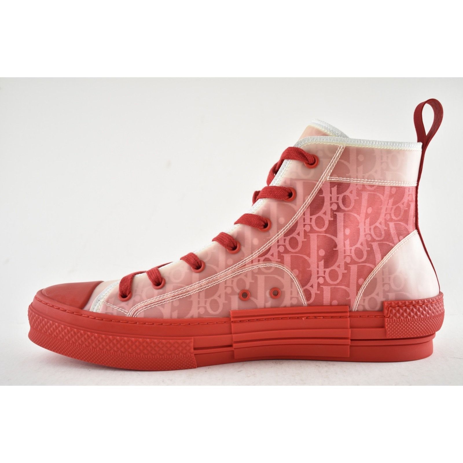 Dior Dior Mens B23 Red Oblique Transparent High Top Sneaker 44 11 Size US 11 / EU 44 - 8 Thumbnail
