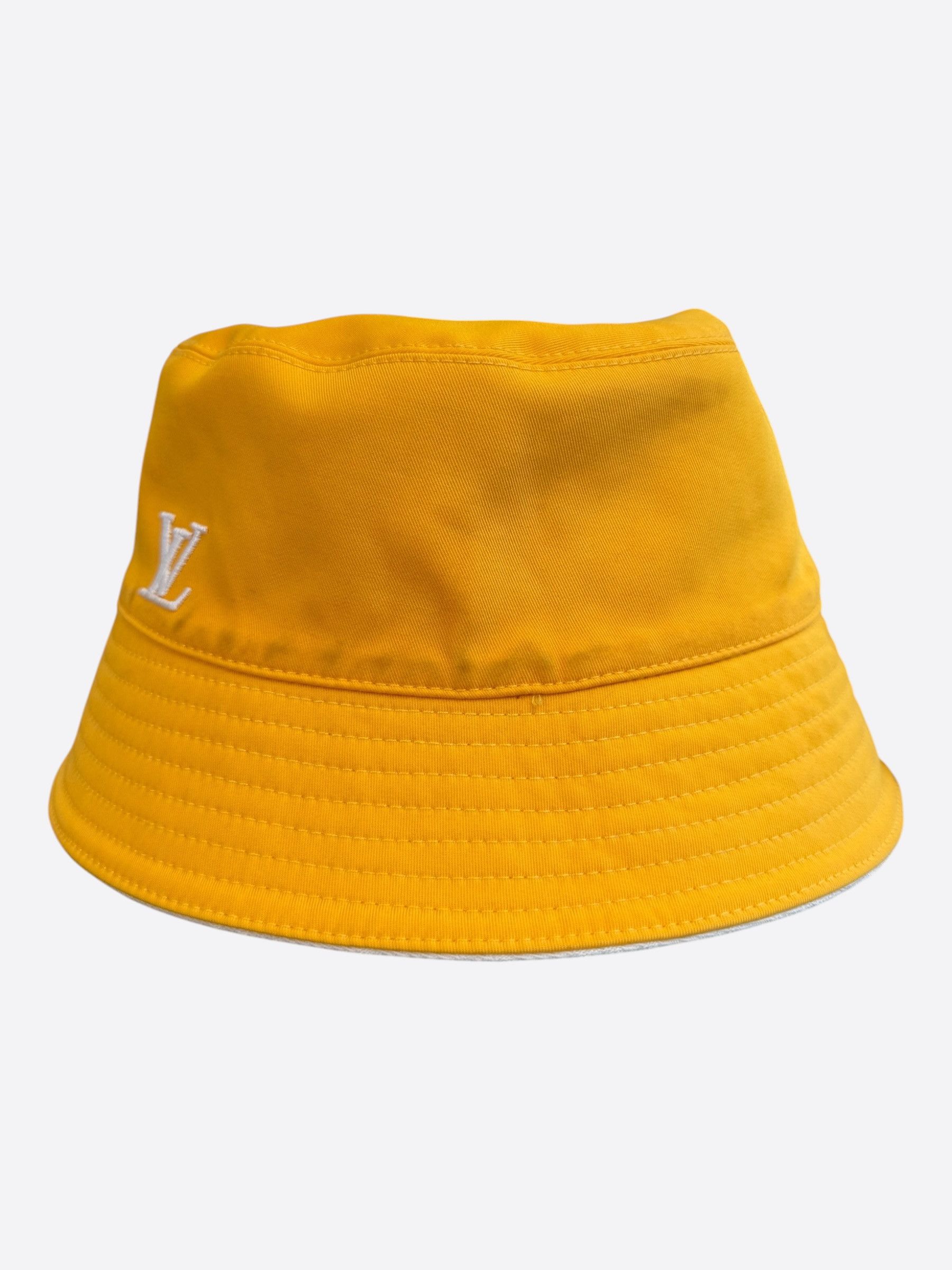 Louis Vuitton Louis Vuitton White & Yellow Monogram Reversible Bucket Hat Size ONE SIZE - 2 Thumbnail