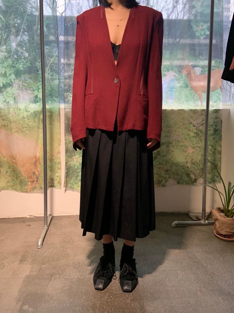 Helmut Lang helmut lang size 4 12aw split leather blazer 2504-Nextarro Size 36R - 6 Thumbnail
