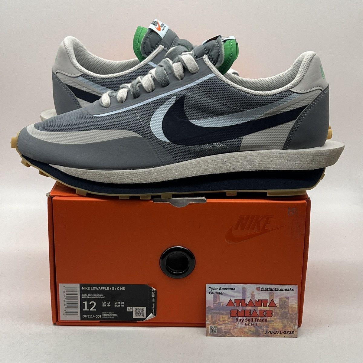 image of Sacai X Clot X Ldwaffle Kiss Of Death 2 Shoes in Grey, Men's (Size 12)