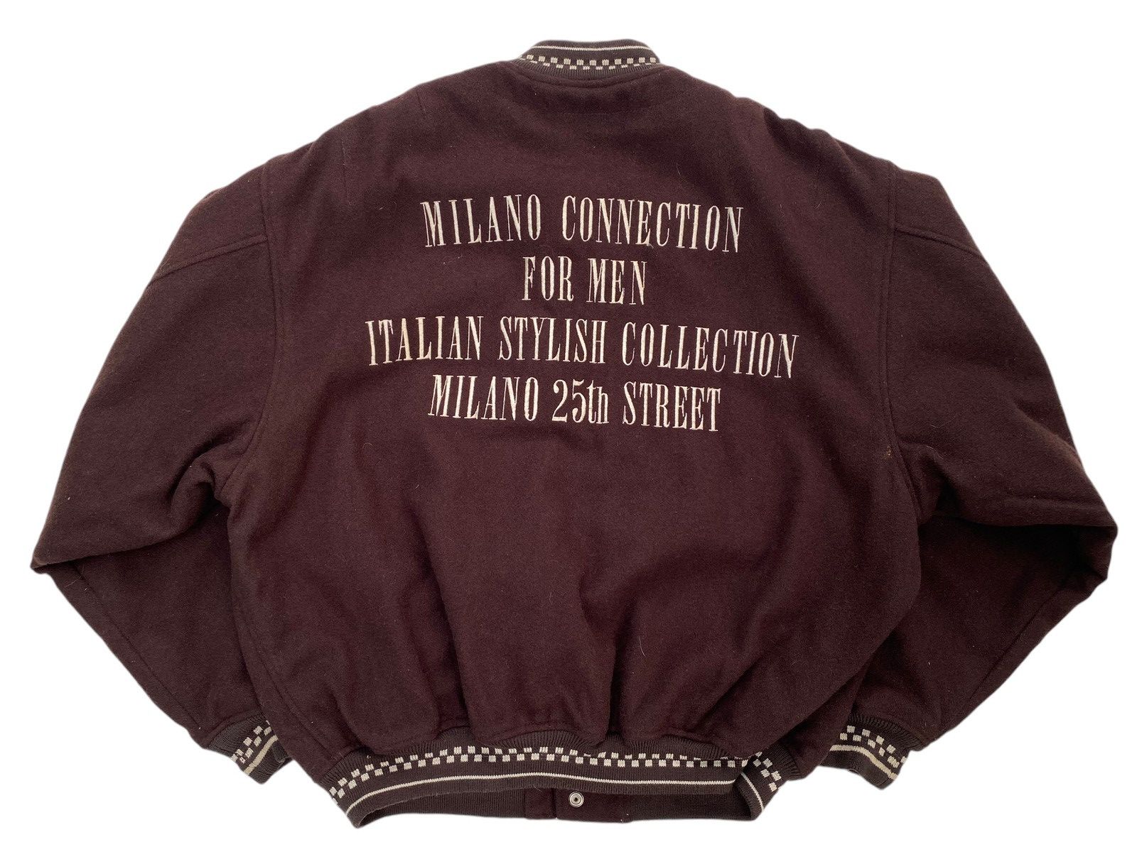 Vintage Vtg Milano Connection Wool Varsity Jacket Size US L / EU 52-54 / 3 - 3 Thumbnail