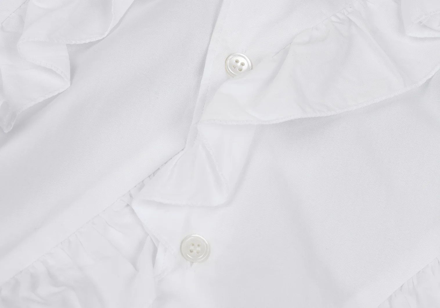 Comme des Garcons Homme Plus Bias Frill Cotton Shirt in White, Size XS Size US XS / EU 42 / 0 - 5 Thumbnail