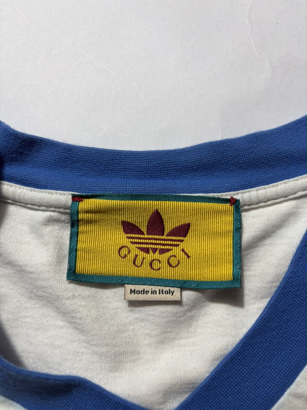 Adidas × Gucci GUCCI-ADIDAS V-NECK SHORT SLEEVE SHIRT Size L / US 10 / IT 46 - 3 Thumbnail
