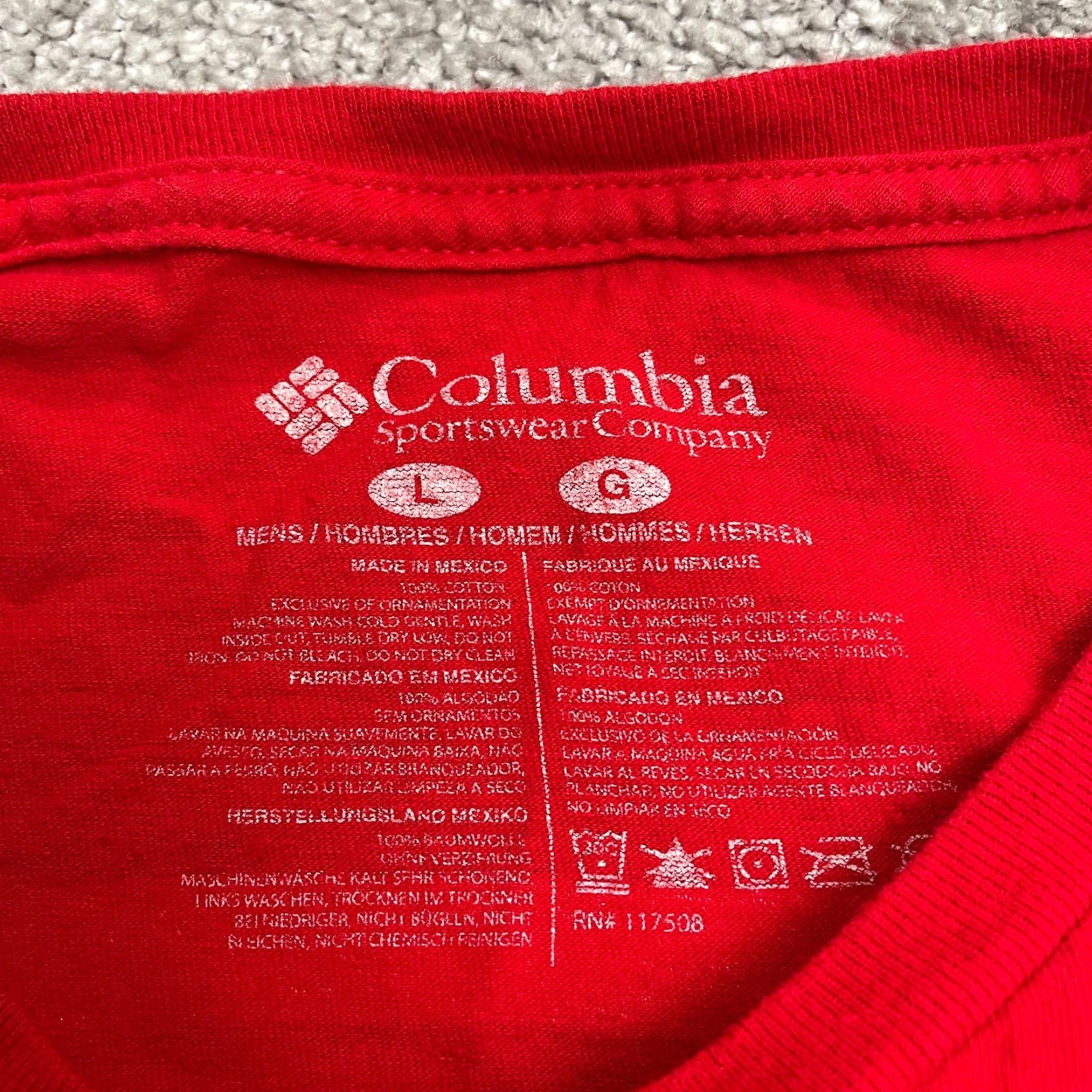 Vintage Columbia PHG Graphic T-Shirt Mens Large Red Crew Neck Short Sleeve Hunting Tee Size US L / EU 52-54 / 3 - 5 Thumbnail