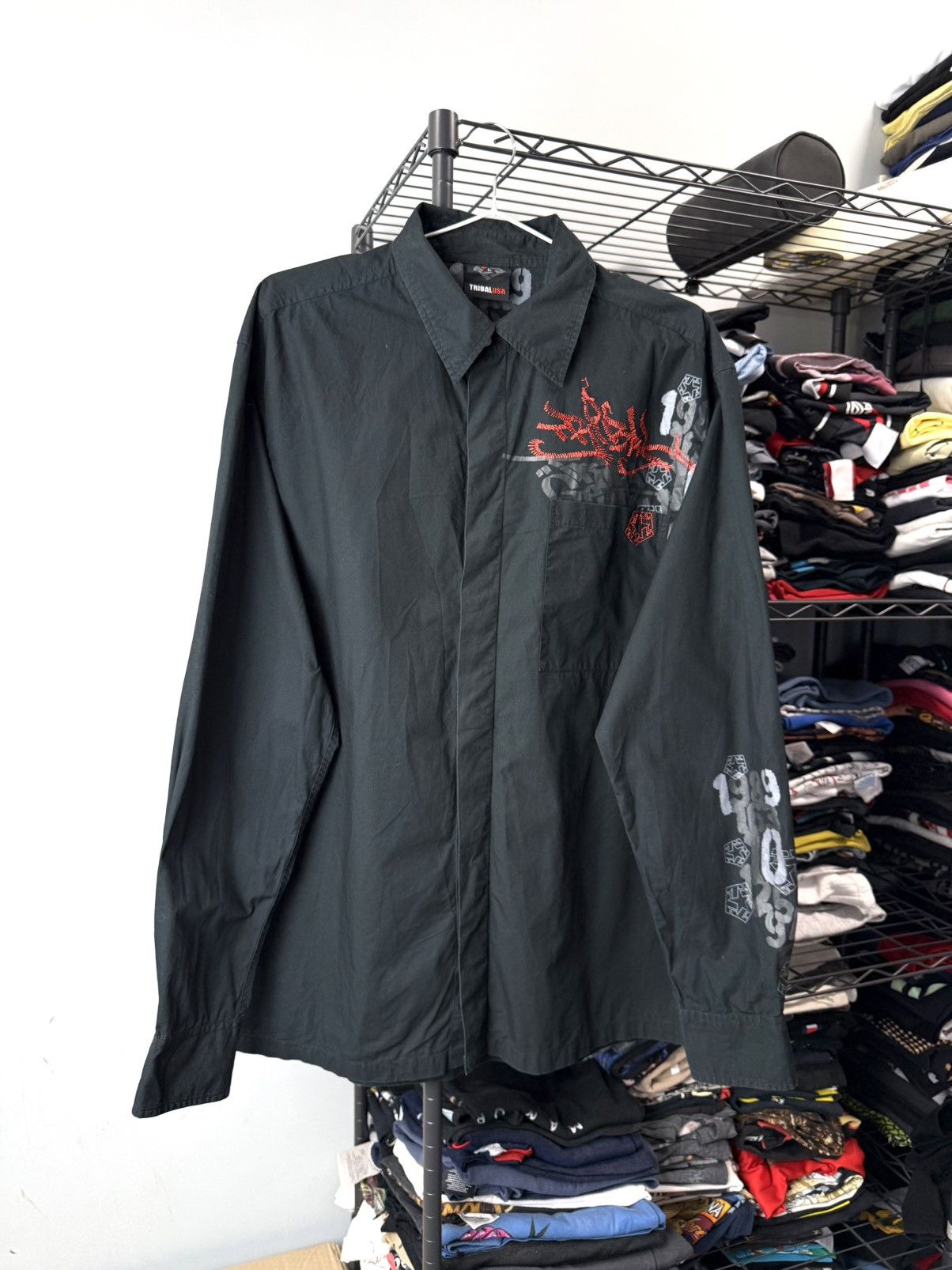 Tribal Streetwear Vintage Tribal USA Y2K Rap Hip Hop Style Shirt Tapout Jnco Size US L / EU 52-54 / 3 - 1 Thumbnail
