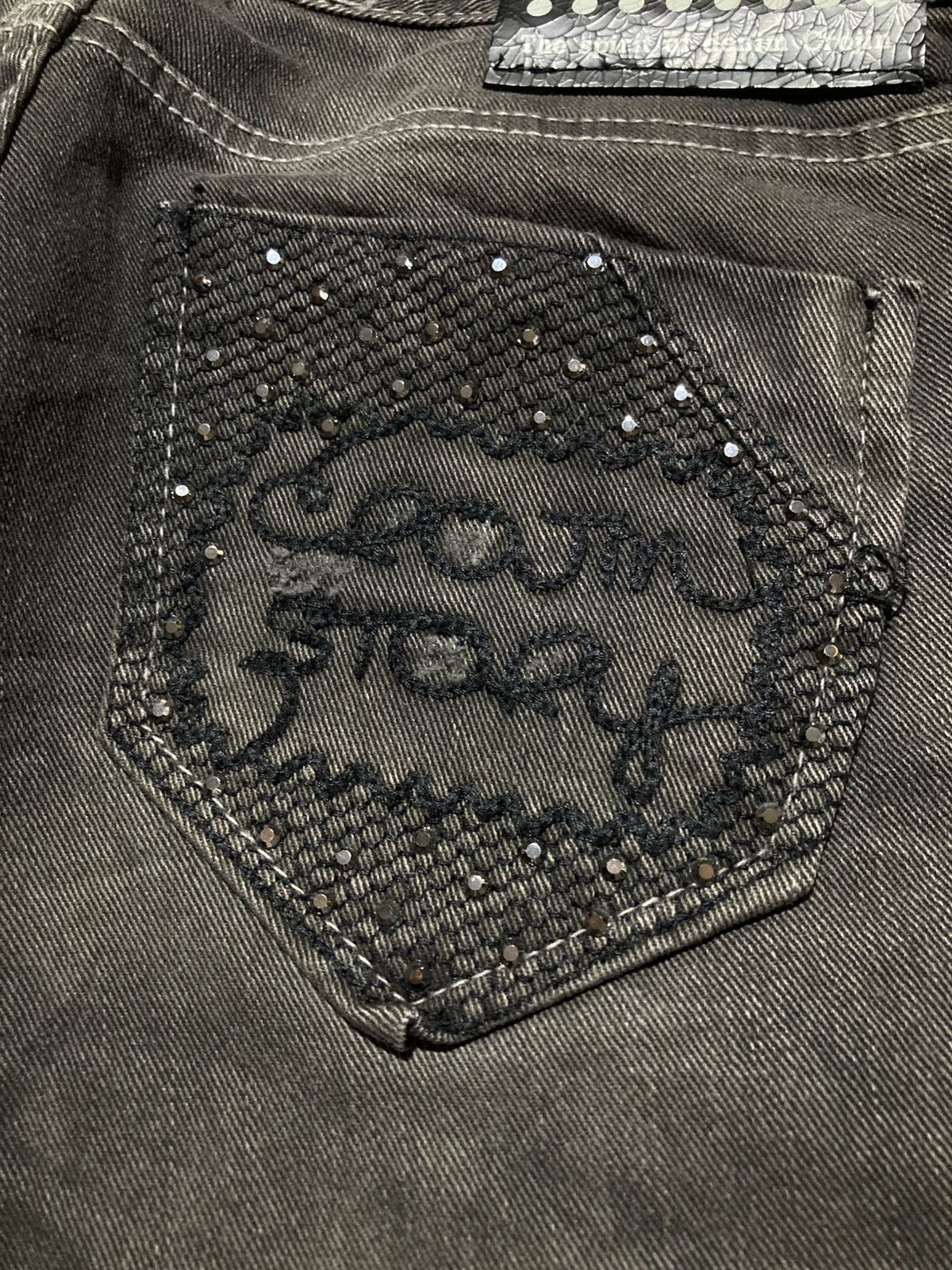 Japanese Brand 2000s Crown Denim Ripped Clawmark Denim Jeans Punk Gothic Size US 27 - 9 Thumbnail