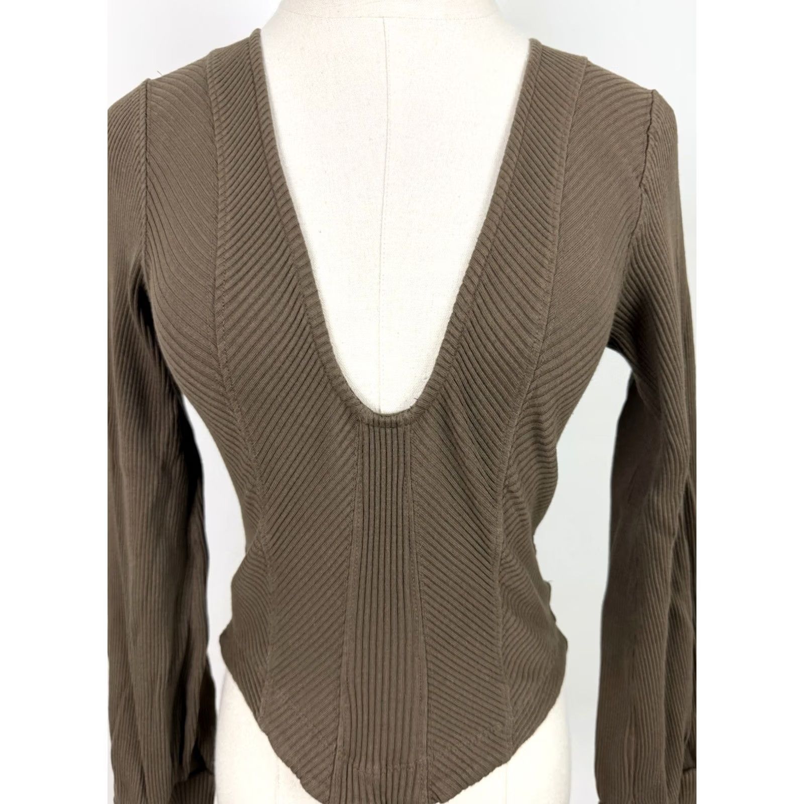 Free People Free People Corset Top Womens Small Petra Cropped Shirt Long Sleeve Peasant Top Size S / US 4 / IT 40 - 2 Thumbnail