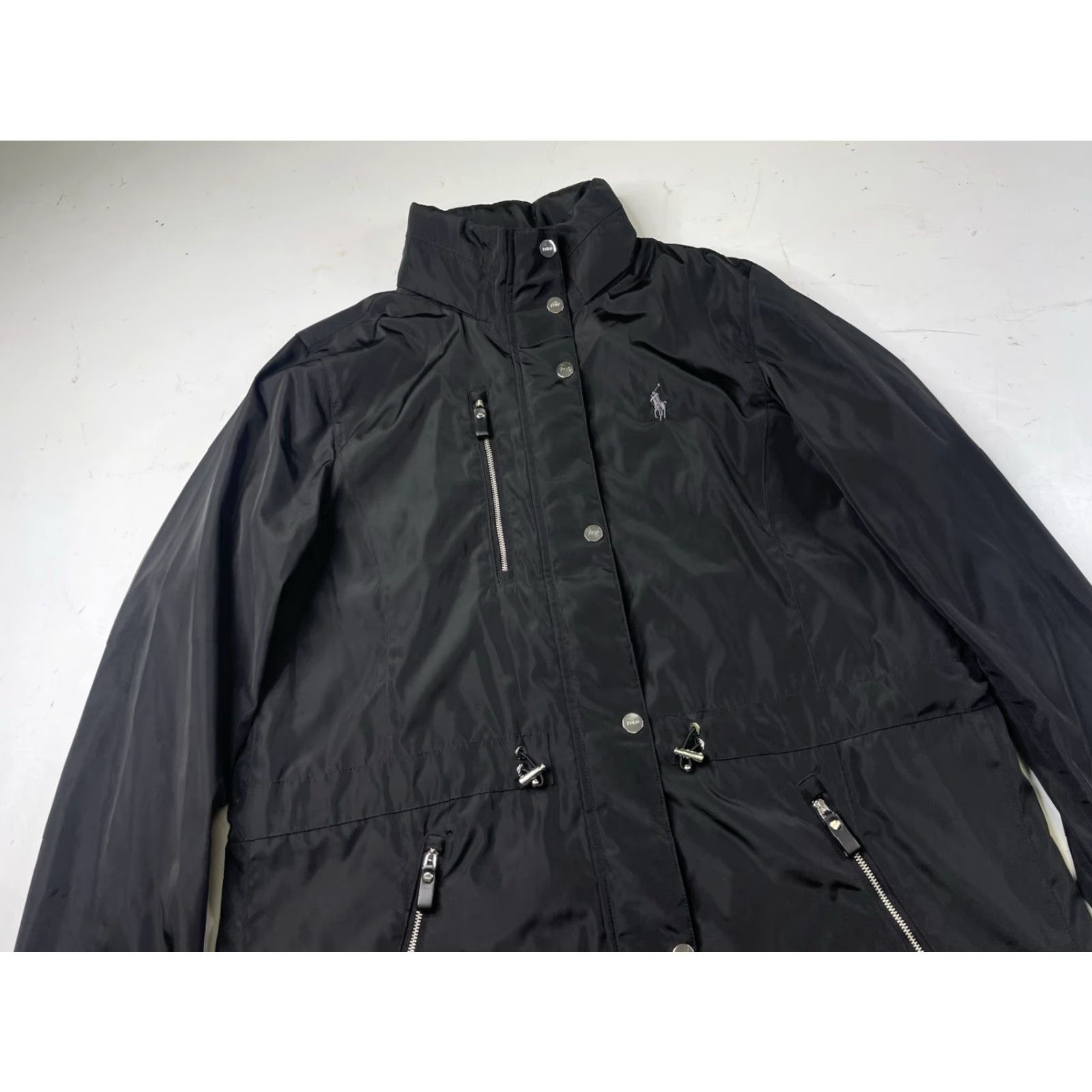Polo Ralph Lauren Polo Ralph Lauren Jacket Women Heritage Full Zip Hooded Black XL Rain Coat Water Resistant Zipped Pockets Long Sleeve Casual Size XL / US 12-14 / IT 48-50 - 2 Thumbnail