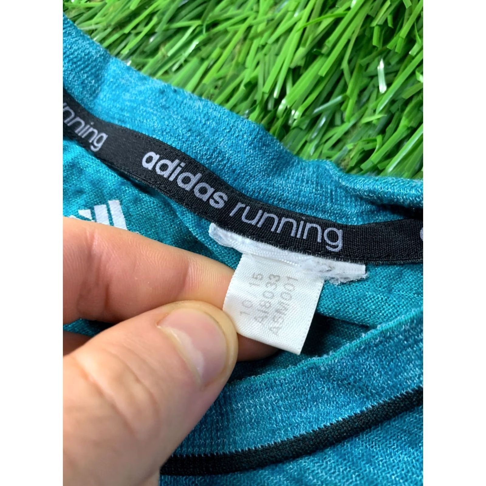 Adidas ADIDAS Adistar Running T-Shirt Men M Green and Black Short Sleeve Crew Neck 2015 Training Jersey Size US M / EU 48-50 / 2 - 7 Thumbnail