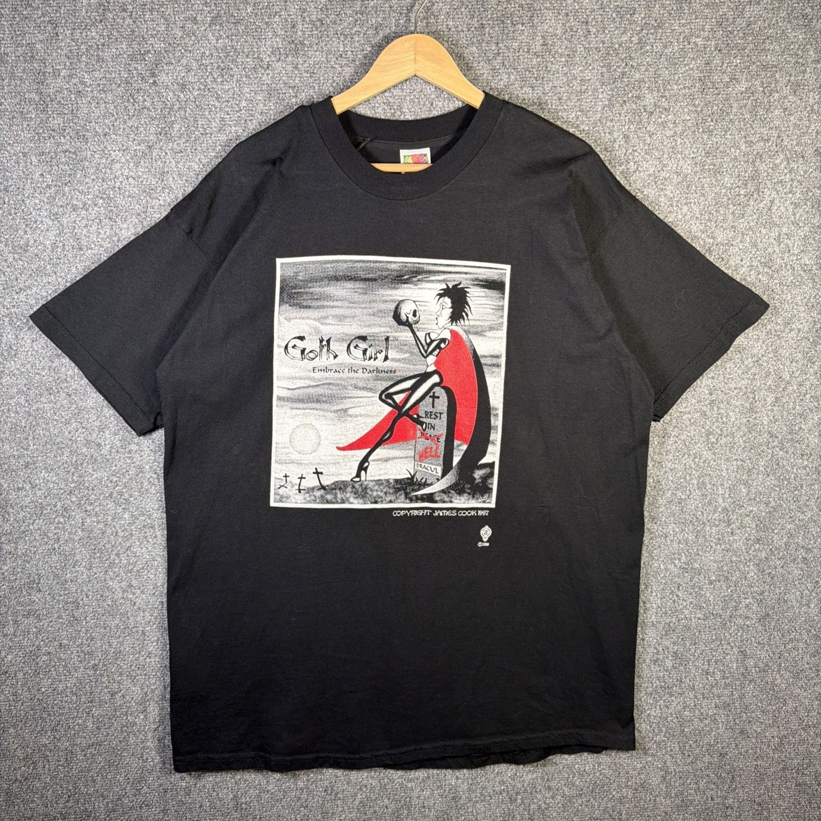 Vintage Vintage Goth Girl Shirt Mens XL Black 90s James Cook Fashion Size US XL / EU 56 / 4 - 1 Thumbnail