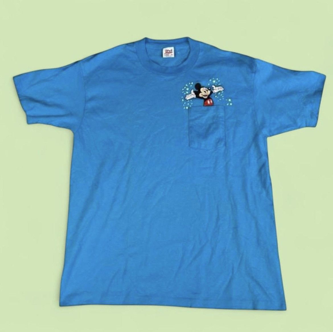 Disney Vintage Mickey Mouse Embroidered Pocket Tee Size US XL / EU 56 / 4 - 2 Thumbnail