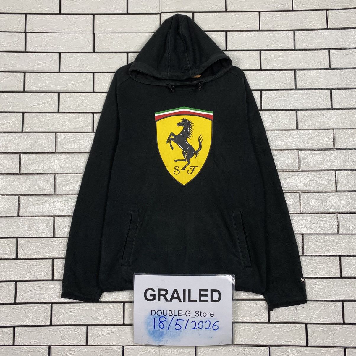 Japanese Brand Vintage Hoodie Pull Over Puma Ferrari Big Logo Size US L / EU 52-54 / 3 - 1 Thumbnail