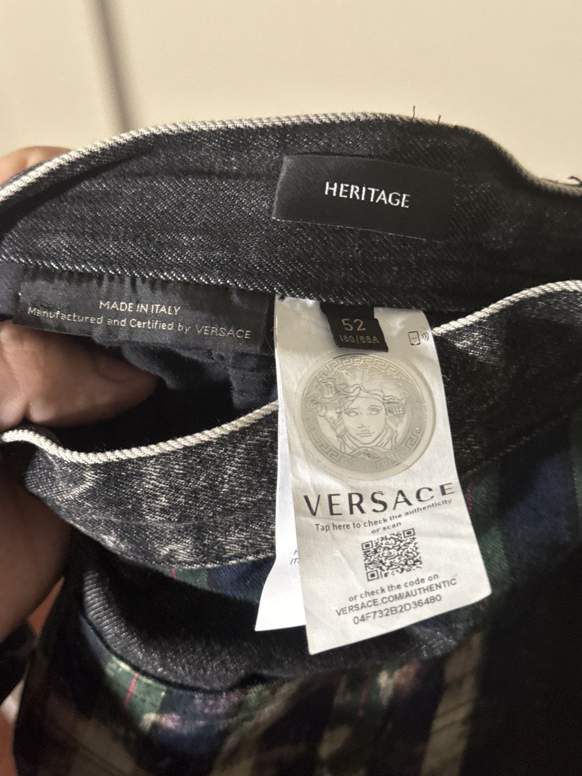 Versace Black/Acid Wash Denim