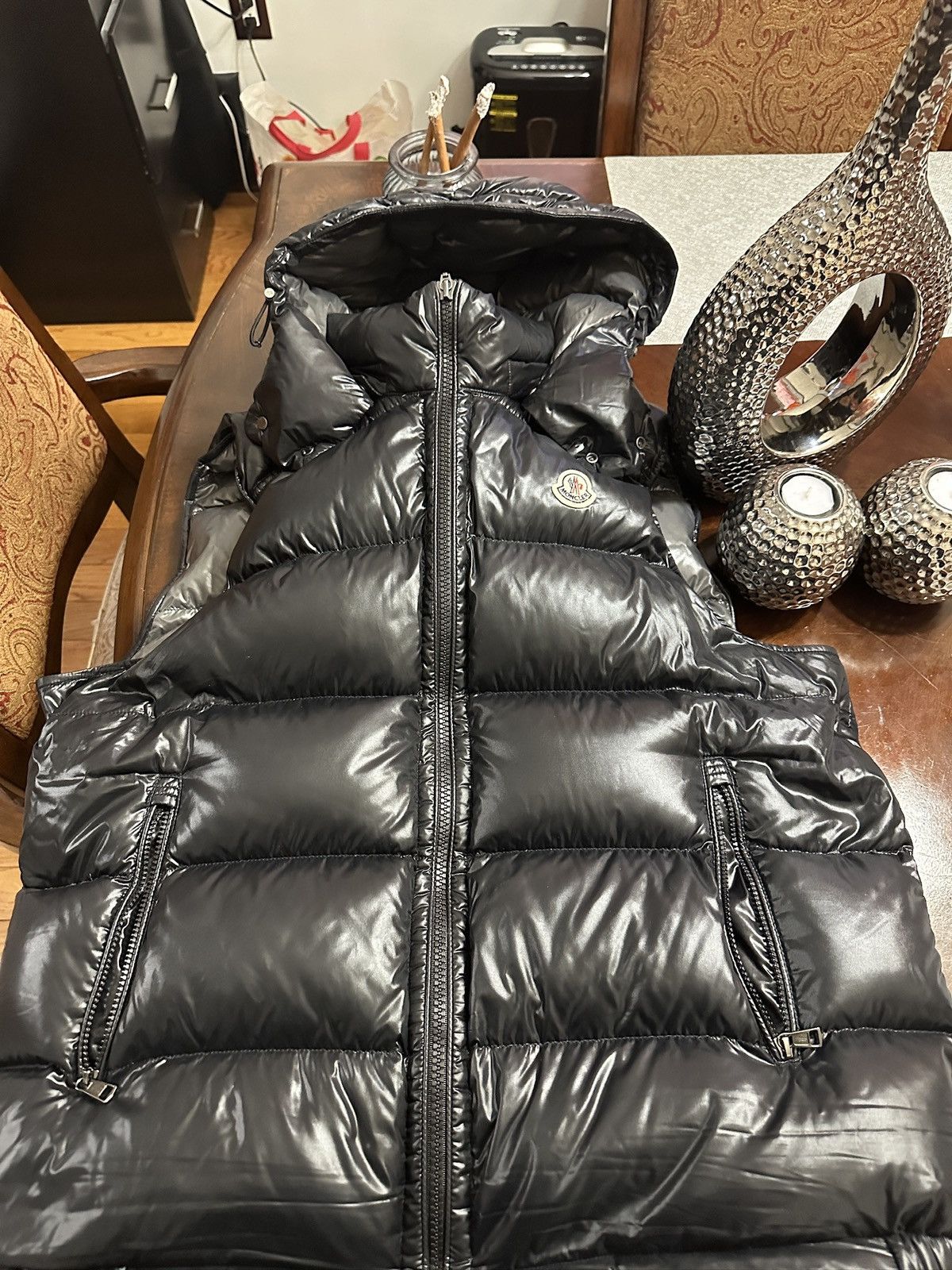 image of Moncler Black Bormes Vest, Men's (Size 2XL)