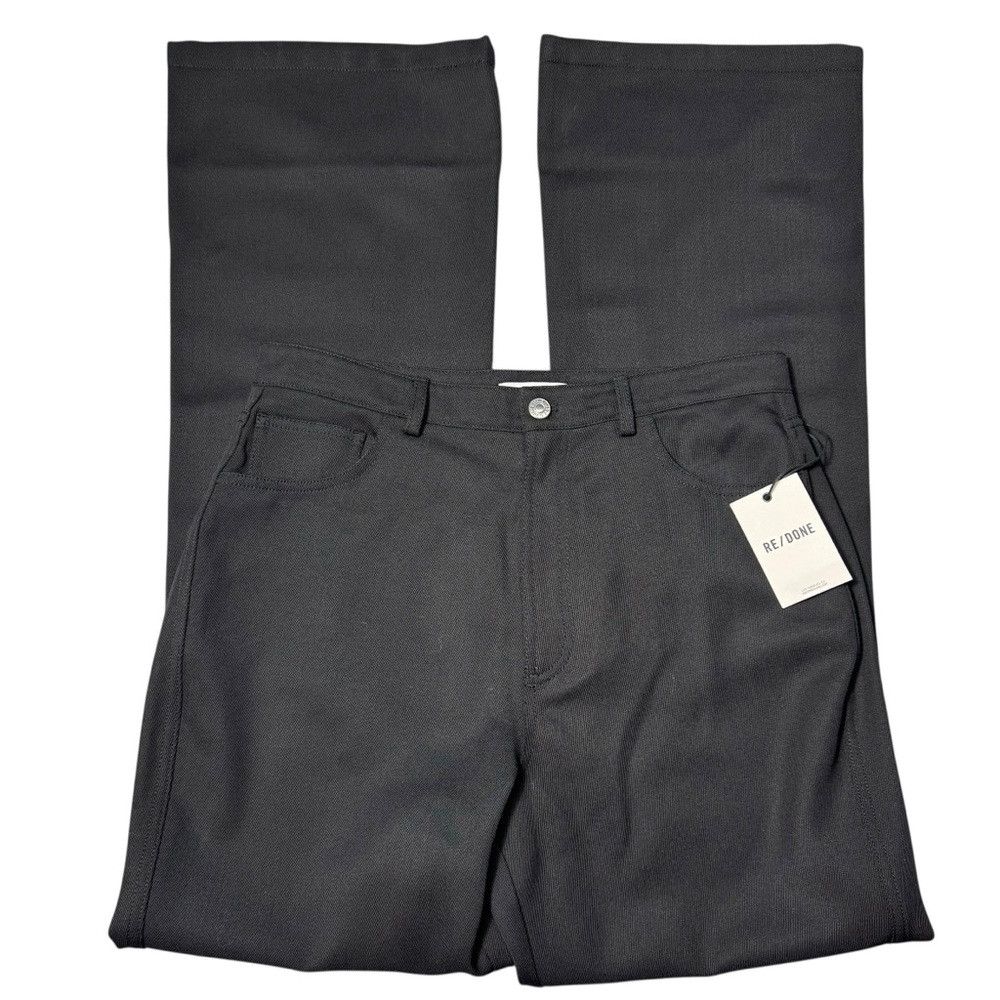 RE/DONE NWT New $425 Re/Done Black Riding Wool Trouser Jeans Size 2 Size 29" - 4 Thumbnail