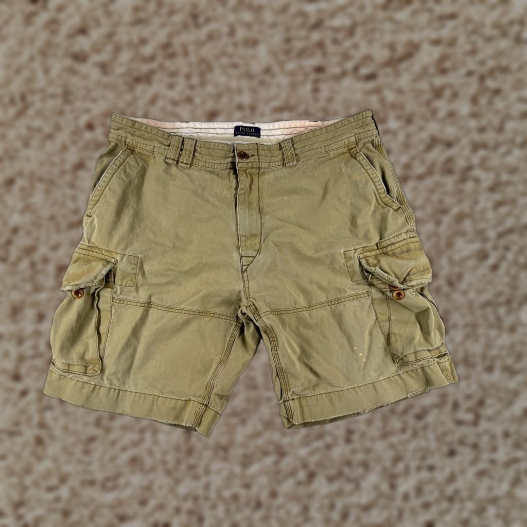 Polo Ralph Lauren Polo Ralph Lauren Shorts Men 40 Green Cargo Twill Cotton Regular Inseam 10in Waist 39in Solid Mens Size US L / EU 52-54 / 3 - 1 Thumbnail