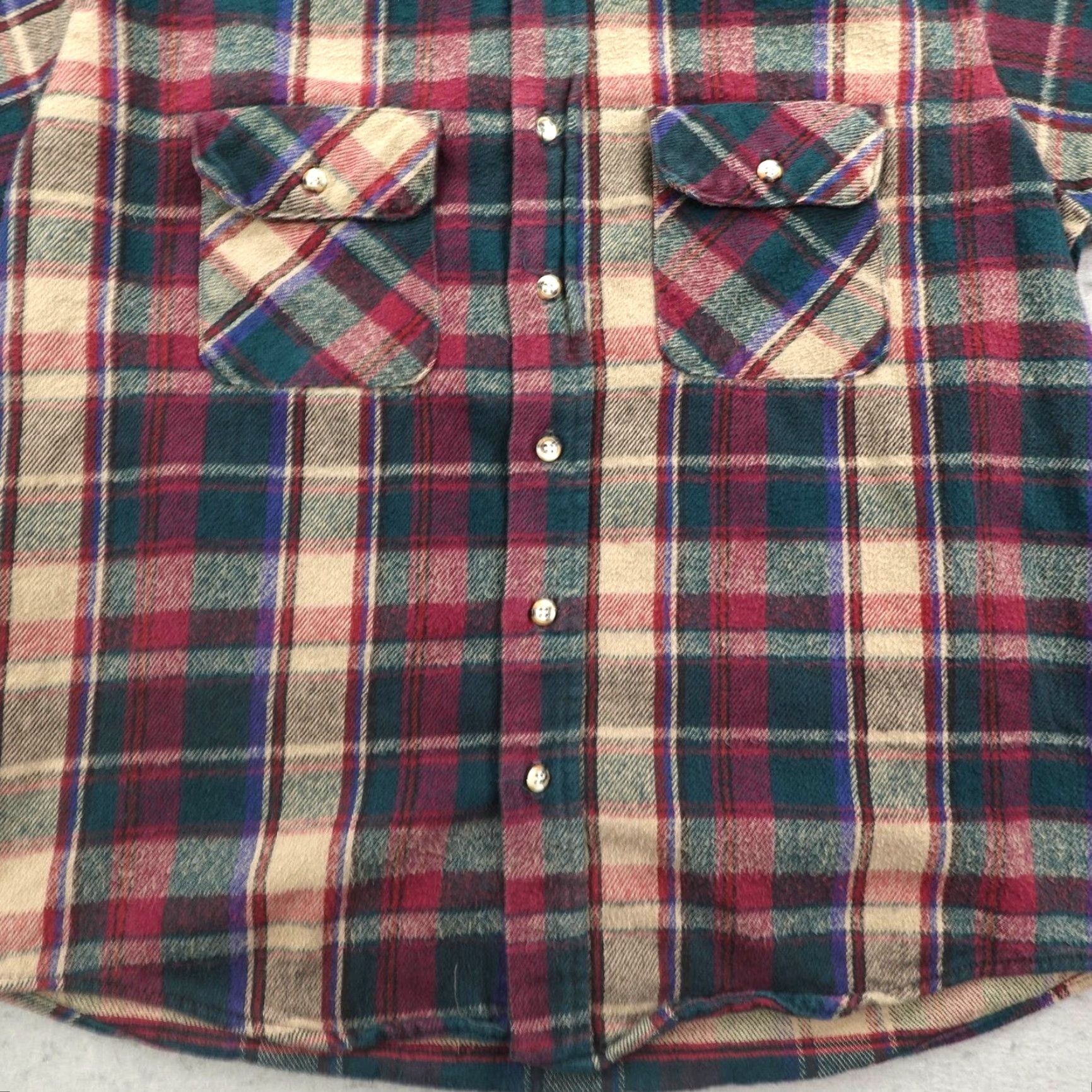Vintage VINTAGE Five Brother Shirt Mens Large Red Green Plaid Flannel Button-Up Utility Size US L / EU 52-54 / 3 - 3 Thumbnail