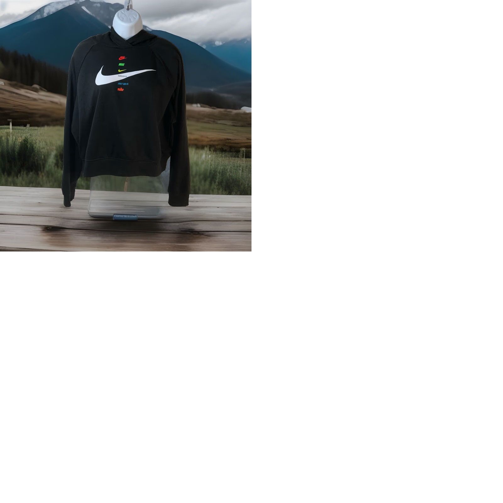 Nike Nike Fleece Hoodie Cropped Women M Black Center Swoosh DJ1123-011 Size M / US 6-8 / IT 42-44 - 12 Thumbnail