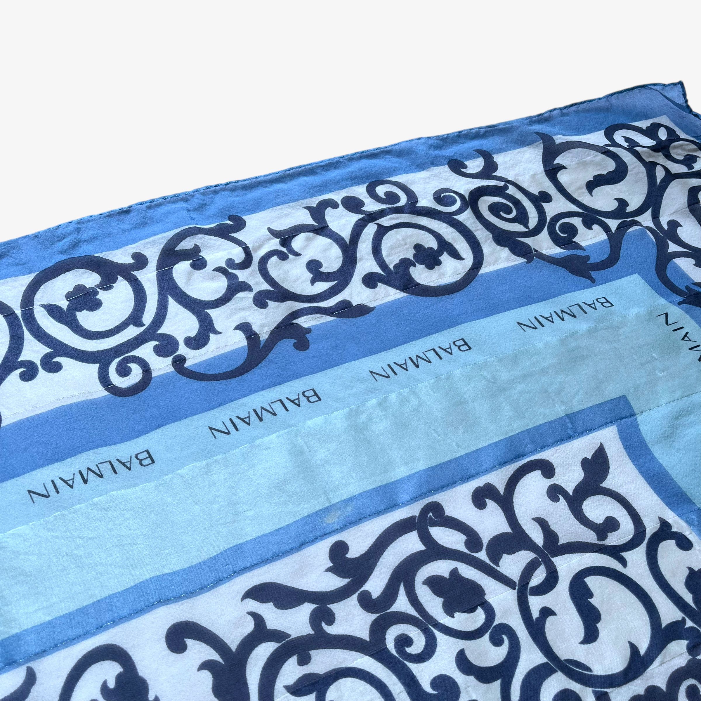 Balmain Vintage 90s Pierre Balmain Abstract Floral Print Silk Scarf Size ONE SIZE - 5 Thumbnail