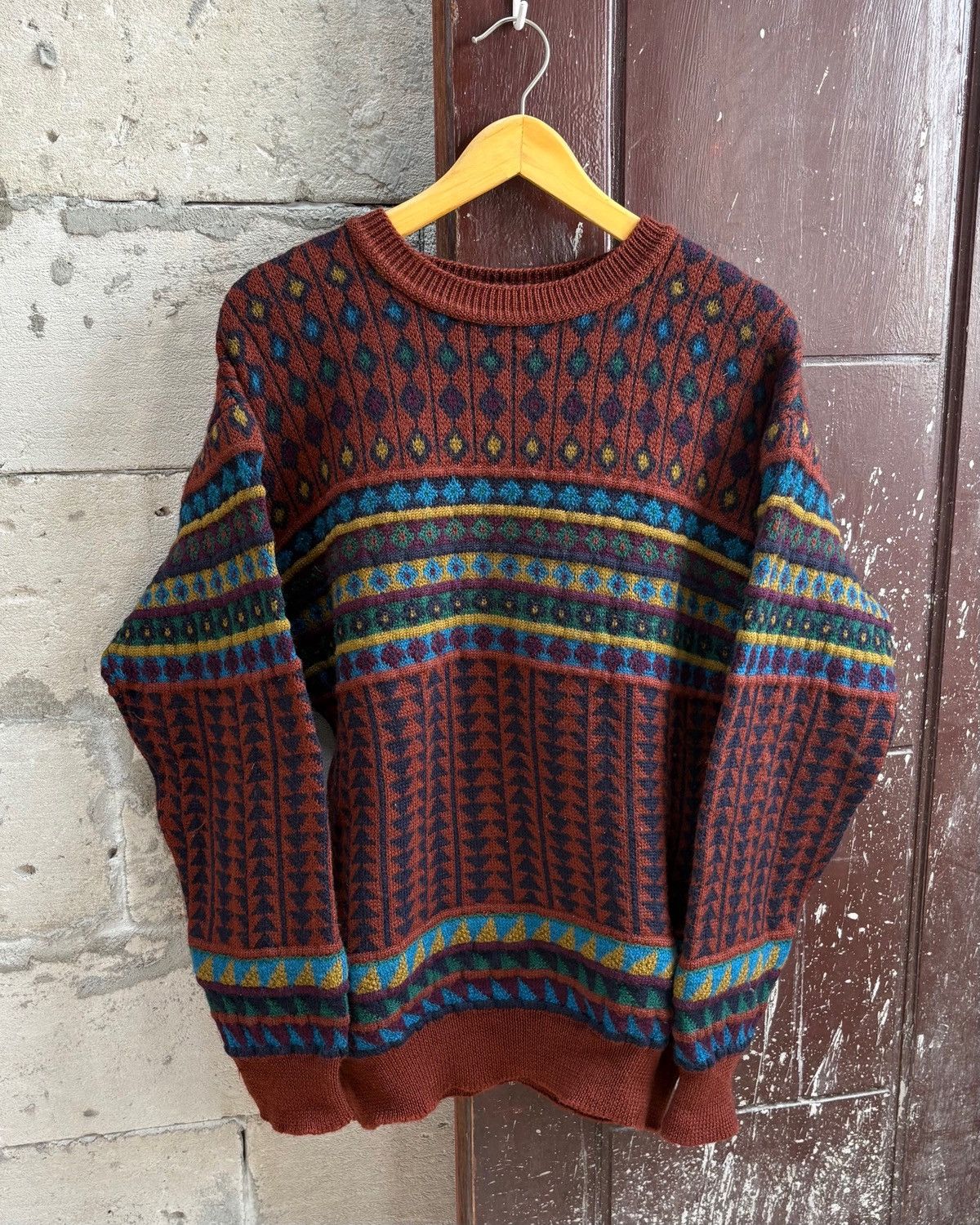 Pendleton Vintage 1970s Pendleton Lobo Pattern Knit Sweater Size US M / EU 48-50 / 2 - 1 Thumbnail
