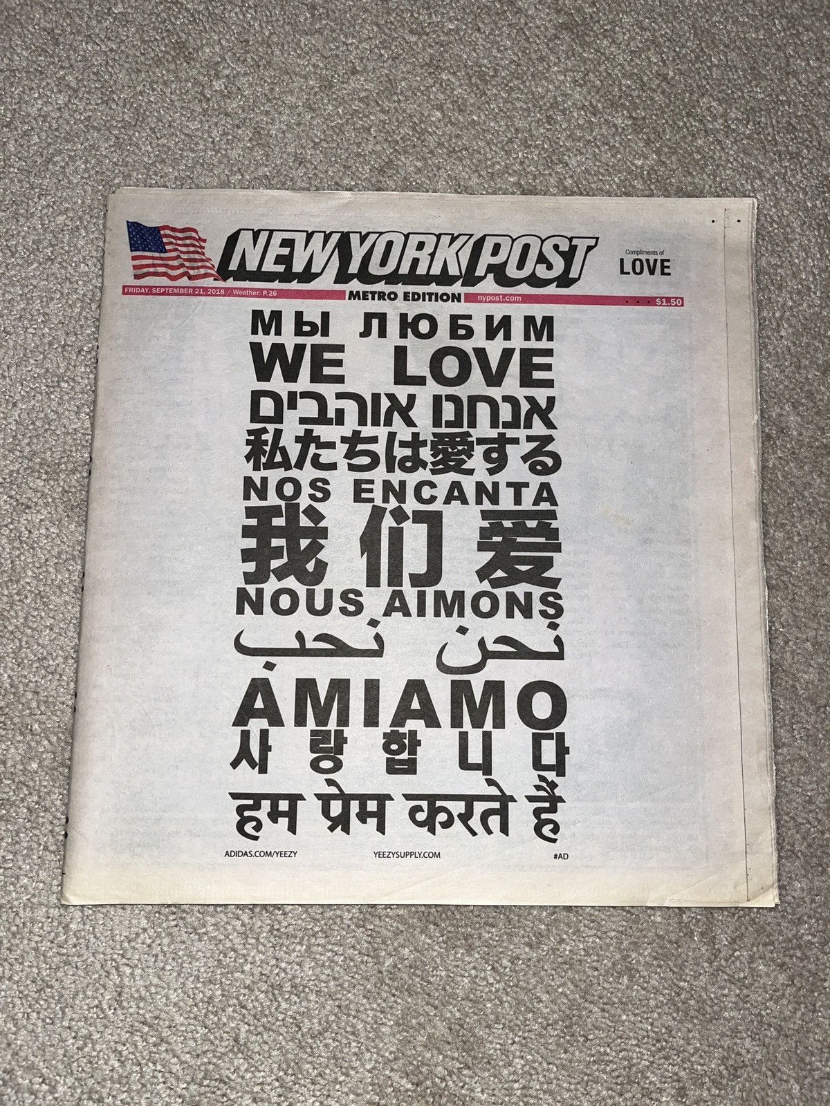 Kanye West Kanye West Yeezy newspaper New York post framed Size ONE SIZE - 2 Thumbnail