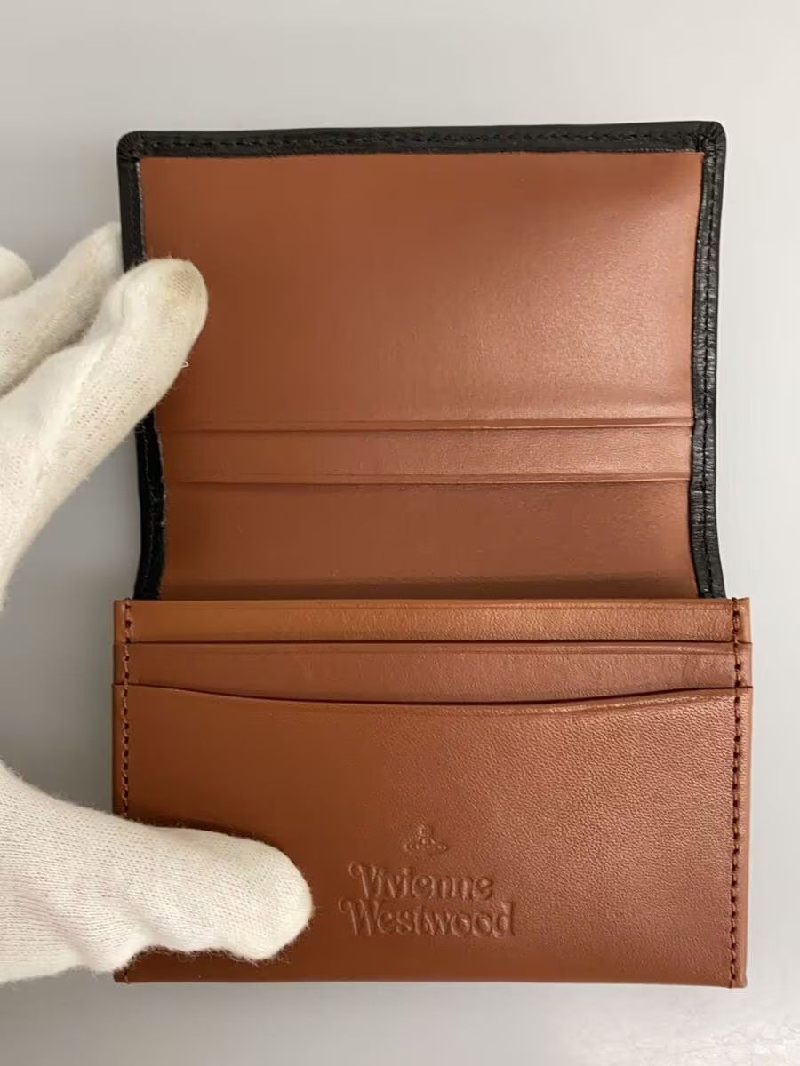 Vivienne Westwood Contrast Stitch Orb Leather Card Holder Wallet Size ONE SIZE - 3 Thumbnail