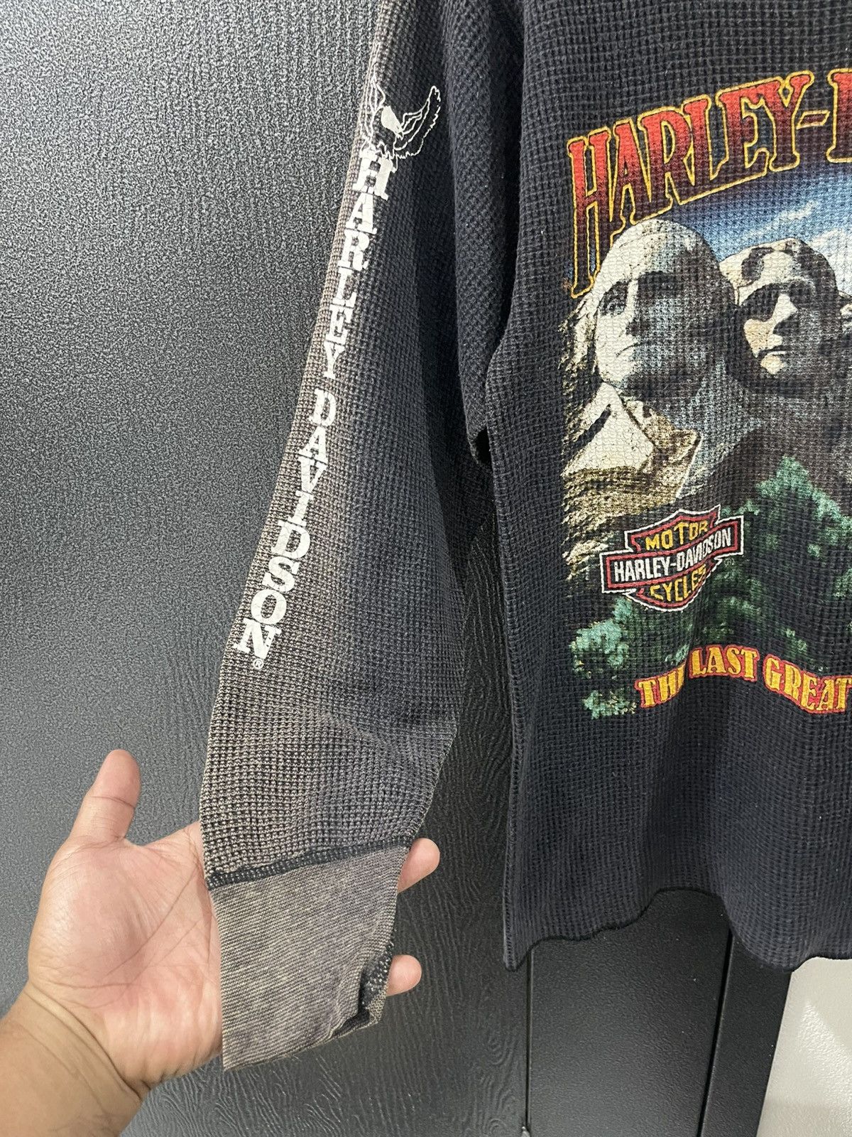 Harley Davidson Vintage Harley Davidson Longsleeve Distressed Knit Size US S / EU 44-46 / 1 - 8 Thumbnail