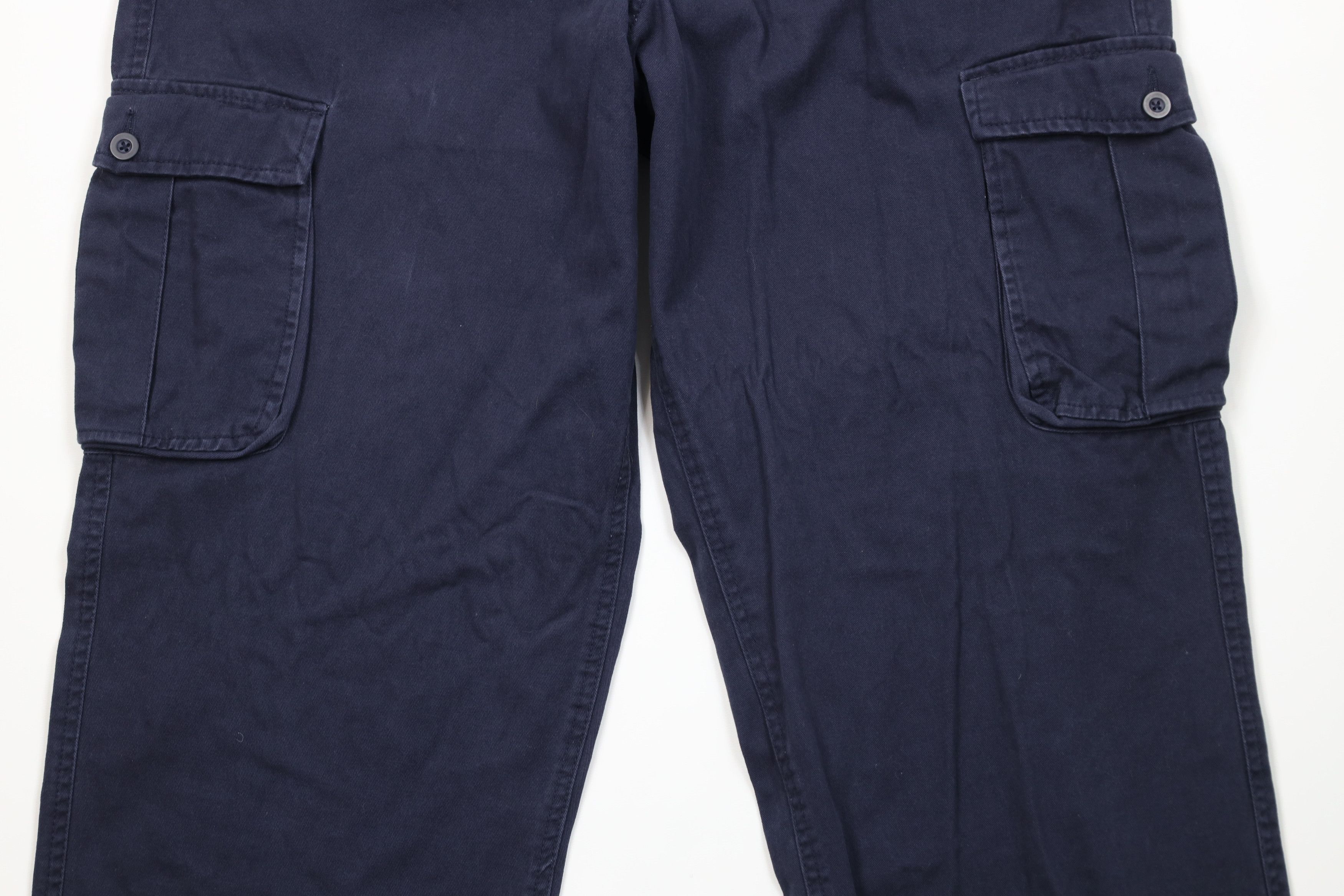 Vintage Vintage 90s Y2K Streetwear Wide Leg Cargo Pants Navy Cotton Size US 36 / EU 52 - 3 Thumbnail