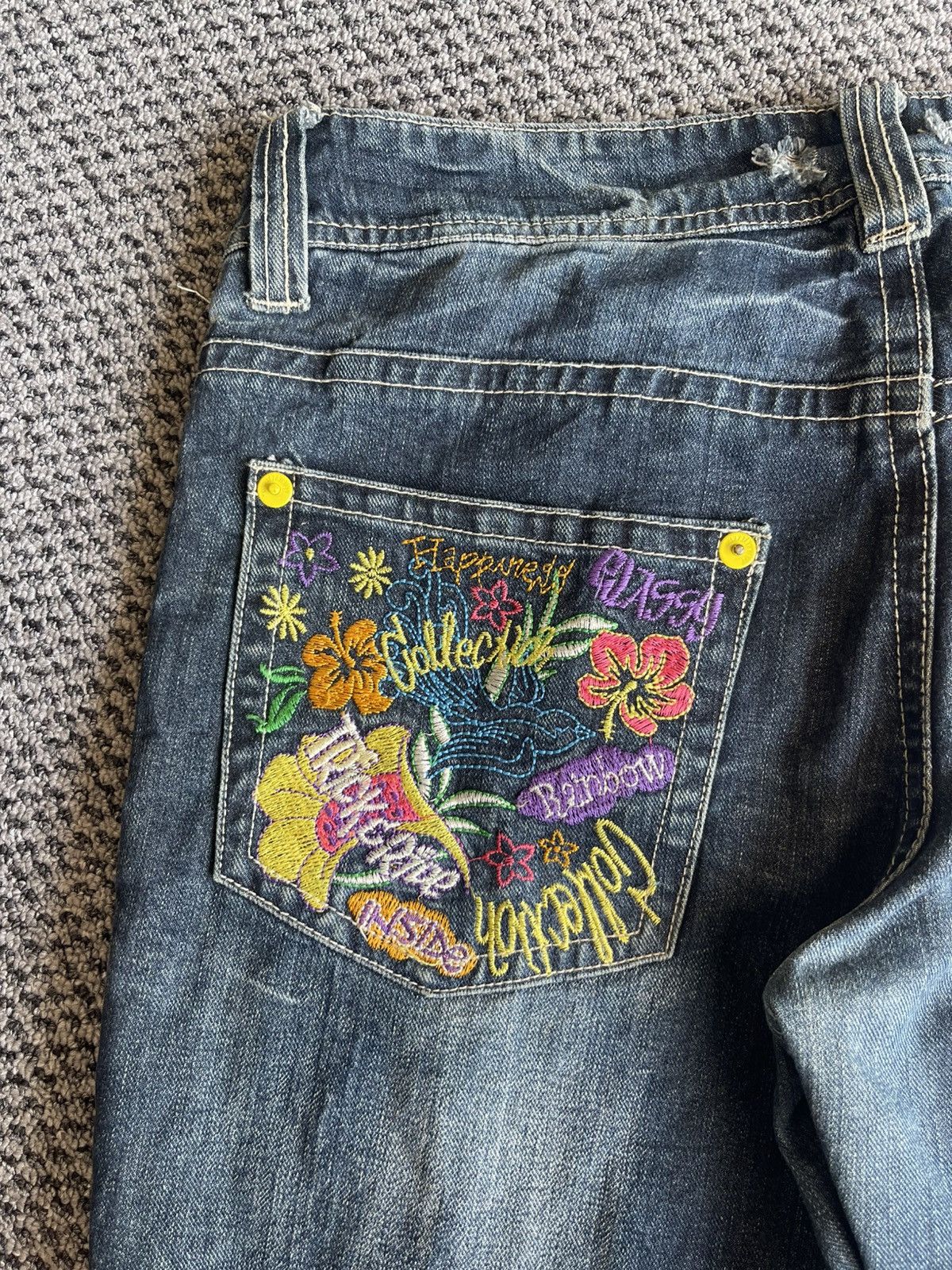 Designer × Japanese Brand Surf Hawaii Y2K Jeans Embroidery Floral Pocket Size US 34 / EU 50 - 5 Thumbnail