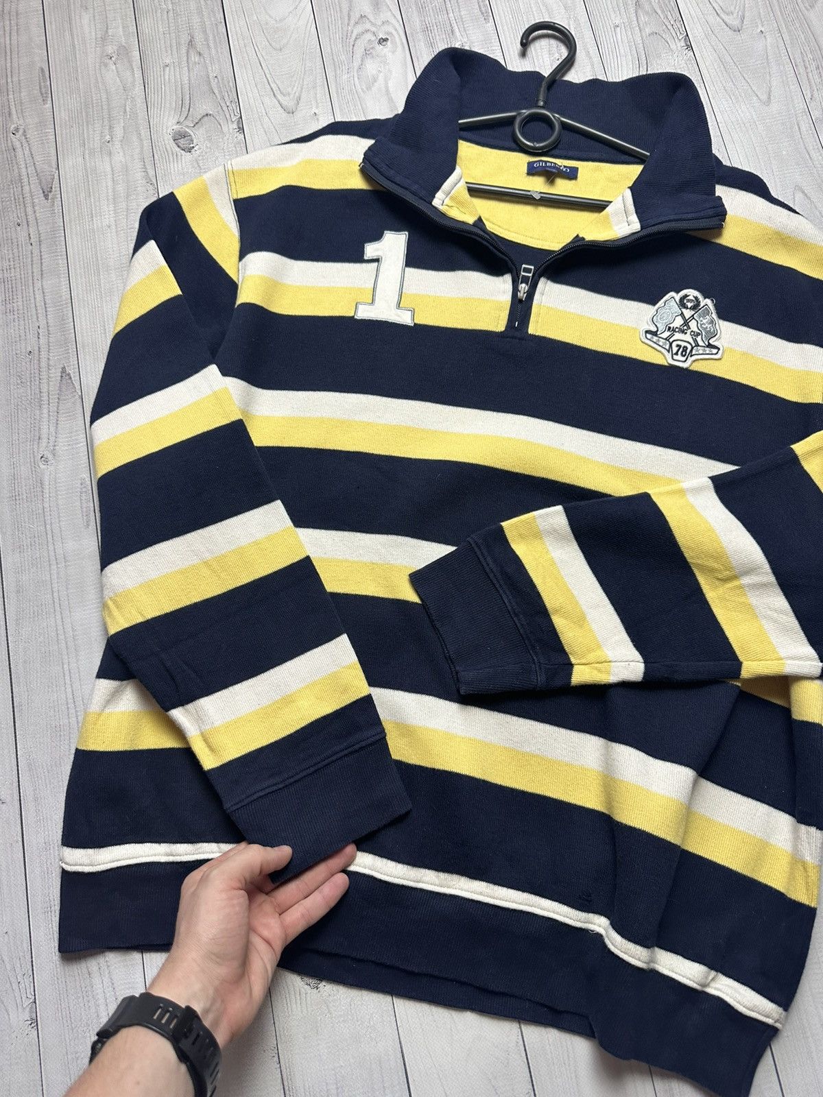 Rugby Ralph Lauren × Vintage Vintage Racing sweatshirt Striped logo rugby rare size XL Size US XL / EU 56 / 4 - 7 Thumbnail
