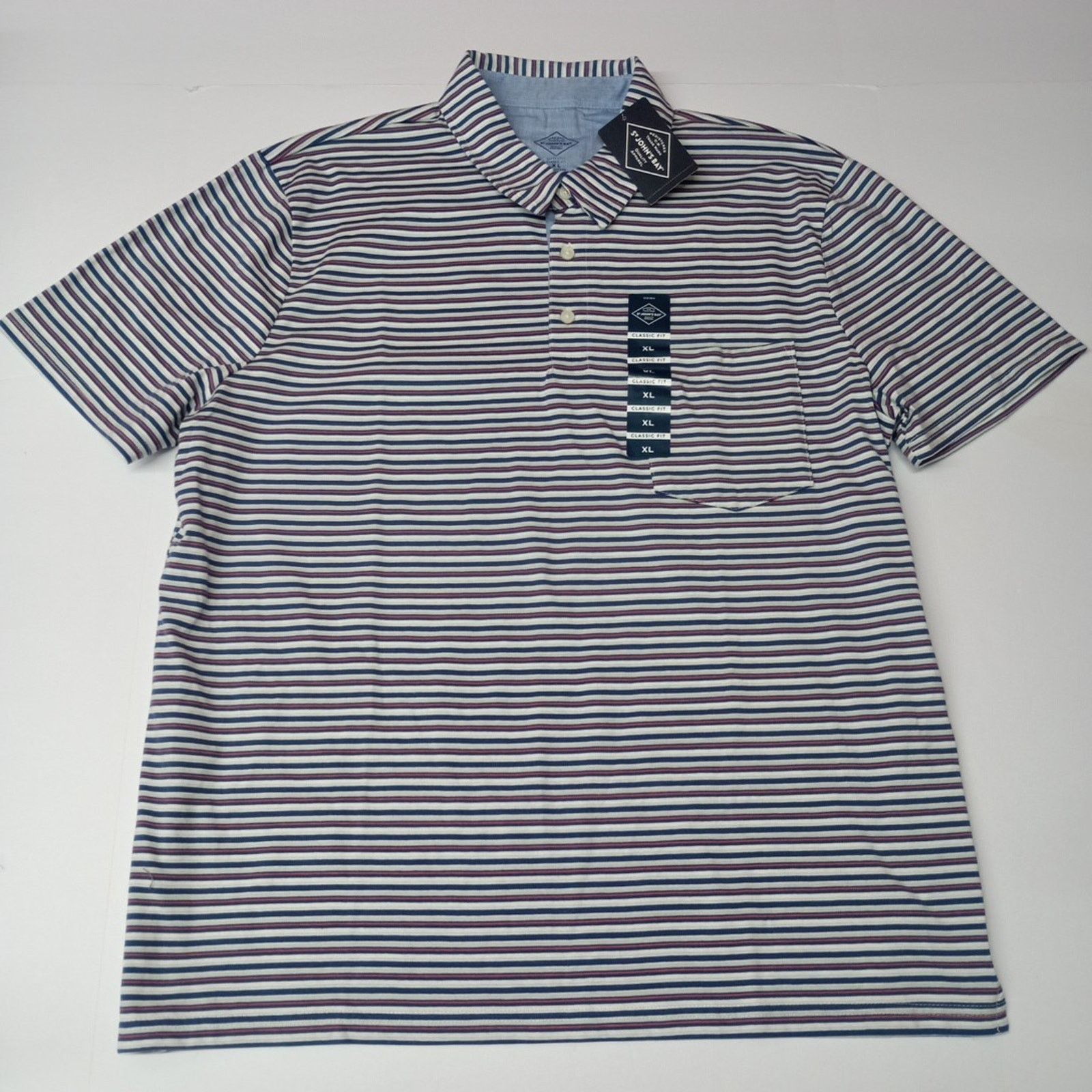 St. Johns Bay St. John's Bay Polo Shirt Men's Size XL Blue Navy Striped Size US XL / EU 56 / 4 - 1 Thumbnail