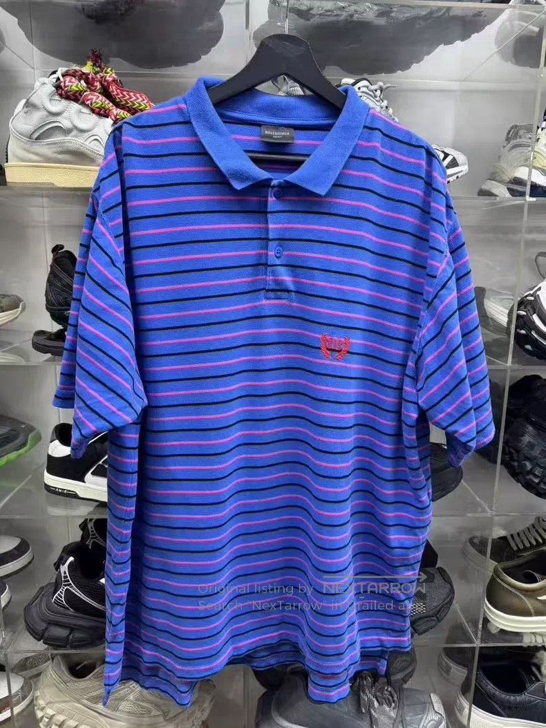 Balenciaga Balenciaga Short-sleeved polo shirt with wheat ear and dou Size US M / EU 48-50 / 2 - 1 Thumbnail