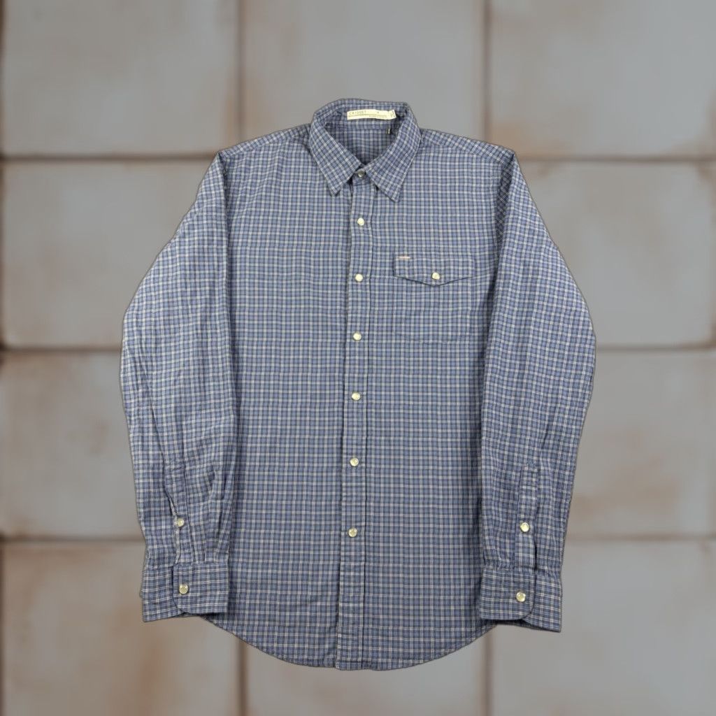 Vintage Criquet Shirt Mens M Blue Plaid Pearl Snap Button Up Corduroy Short Sleeve Casual Preppy Pockets Size US M / EU 48-50 / 2 - 1 Thumbnail