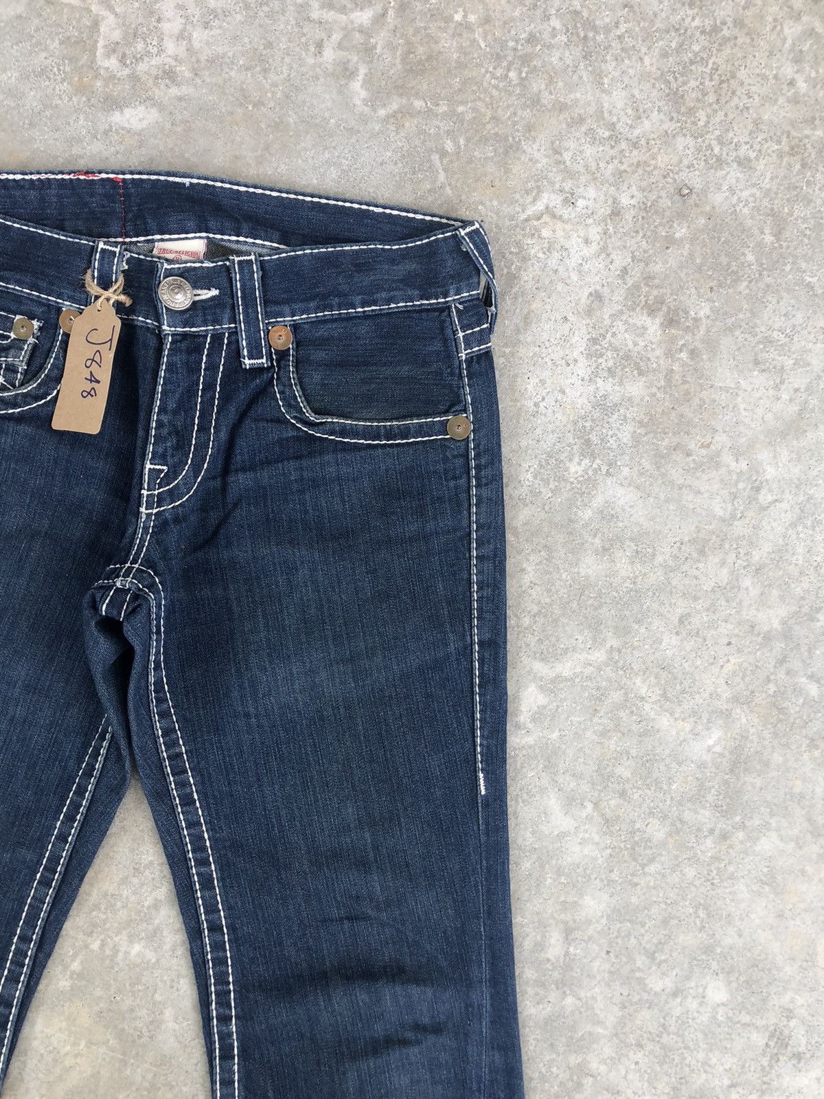 True Religion True Religion Flared Jeans Bootcut White Stitch Distressed Size US 32 / EU 48 - 6 Thumbnail