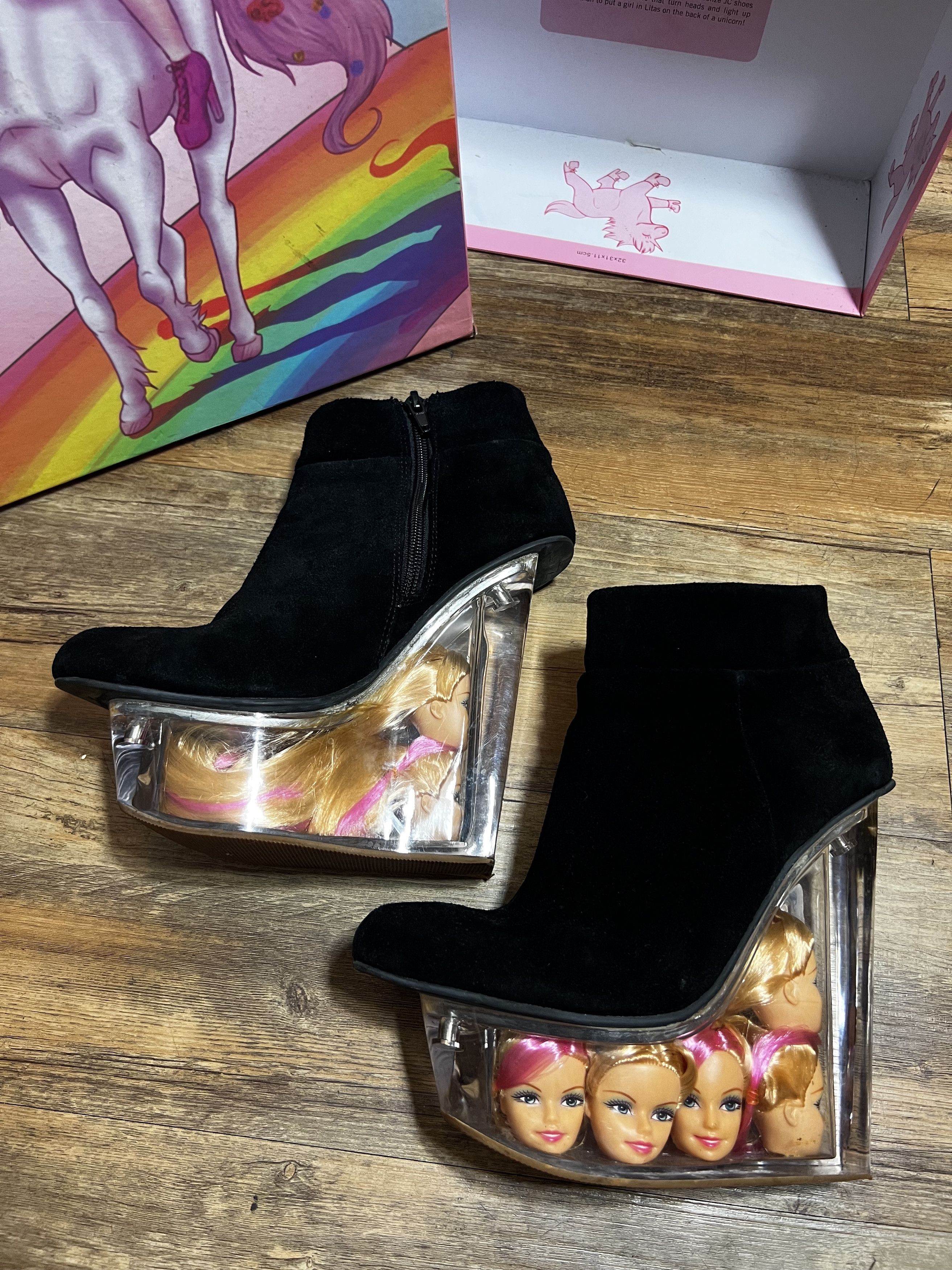 Jeffrey Campbell RARE Deadstock Jeffery Campbell ICY Barbie Head Suede Boots Size US 7.5 / IT 37.5 - 2 Thumbnail
