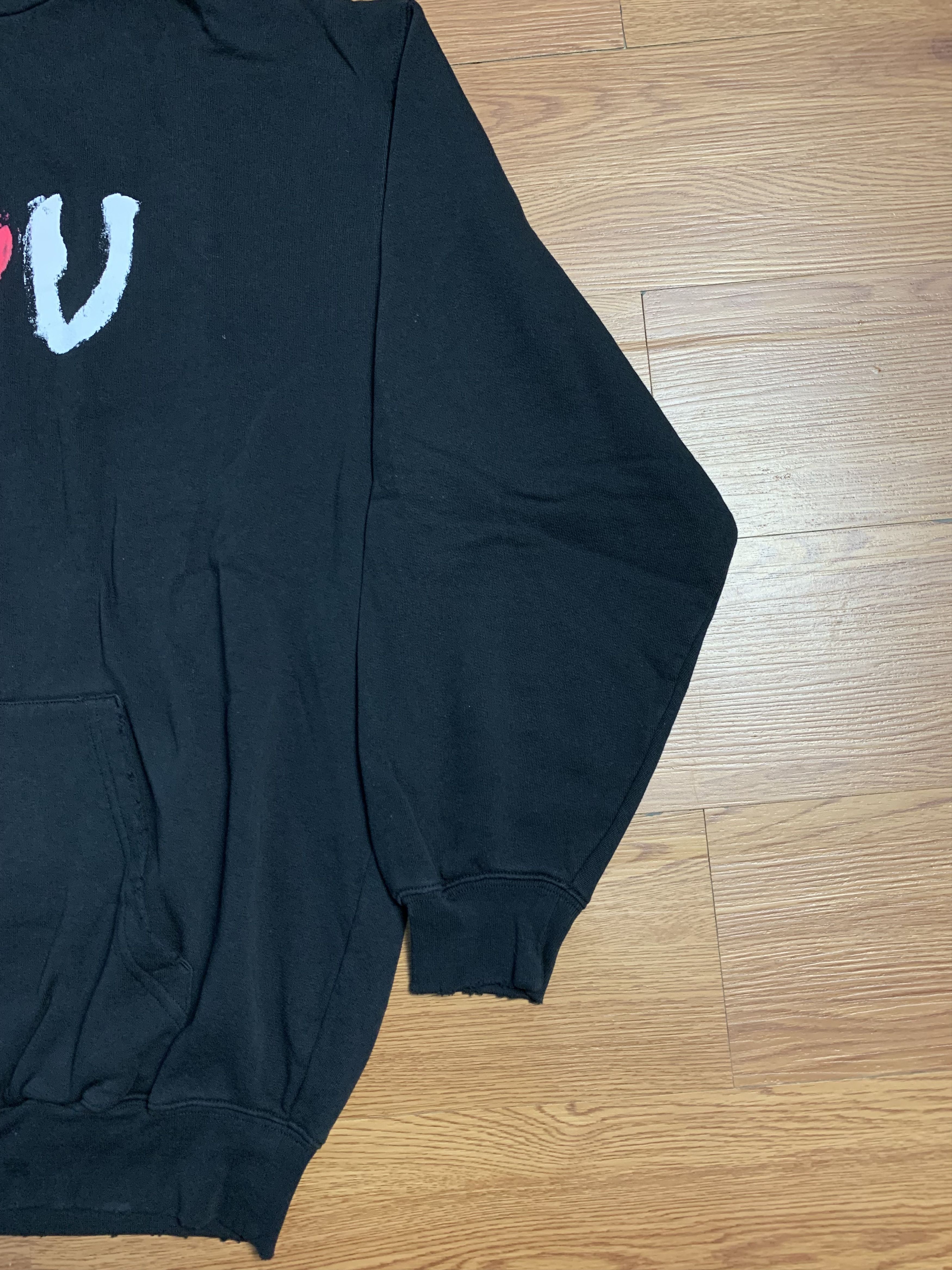 Balenciaga Balenciaga Love Distressed Hoodie Size US S / EU 44-46 / 1 - 4 Thumbnail